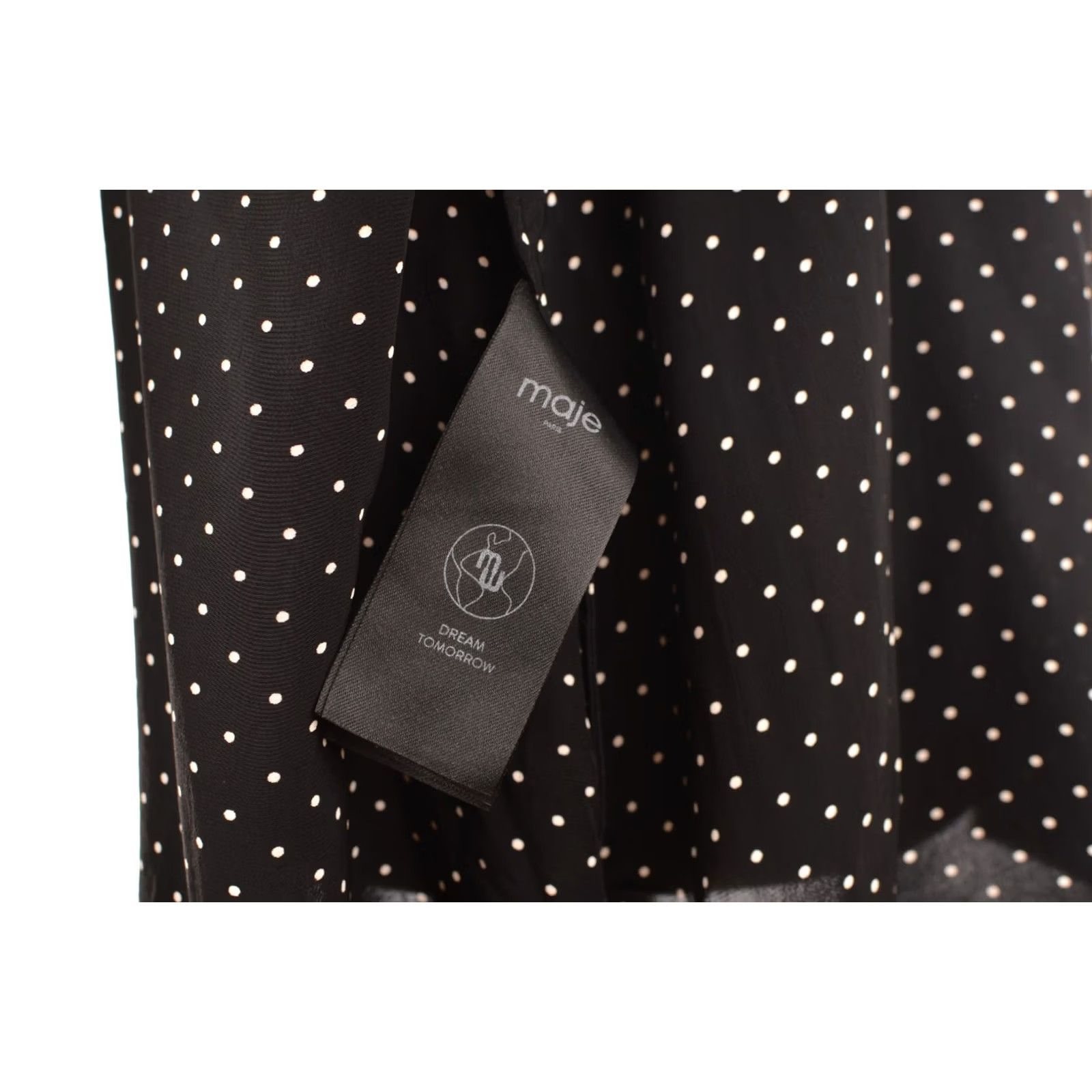 Maje Maje Blouse Shirt Viscose Polka Dot Made in Tunisia Size 1 Black Womens Size XS / US 0-2 / IT 36-38 - 7 Thumbnail