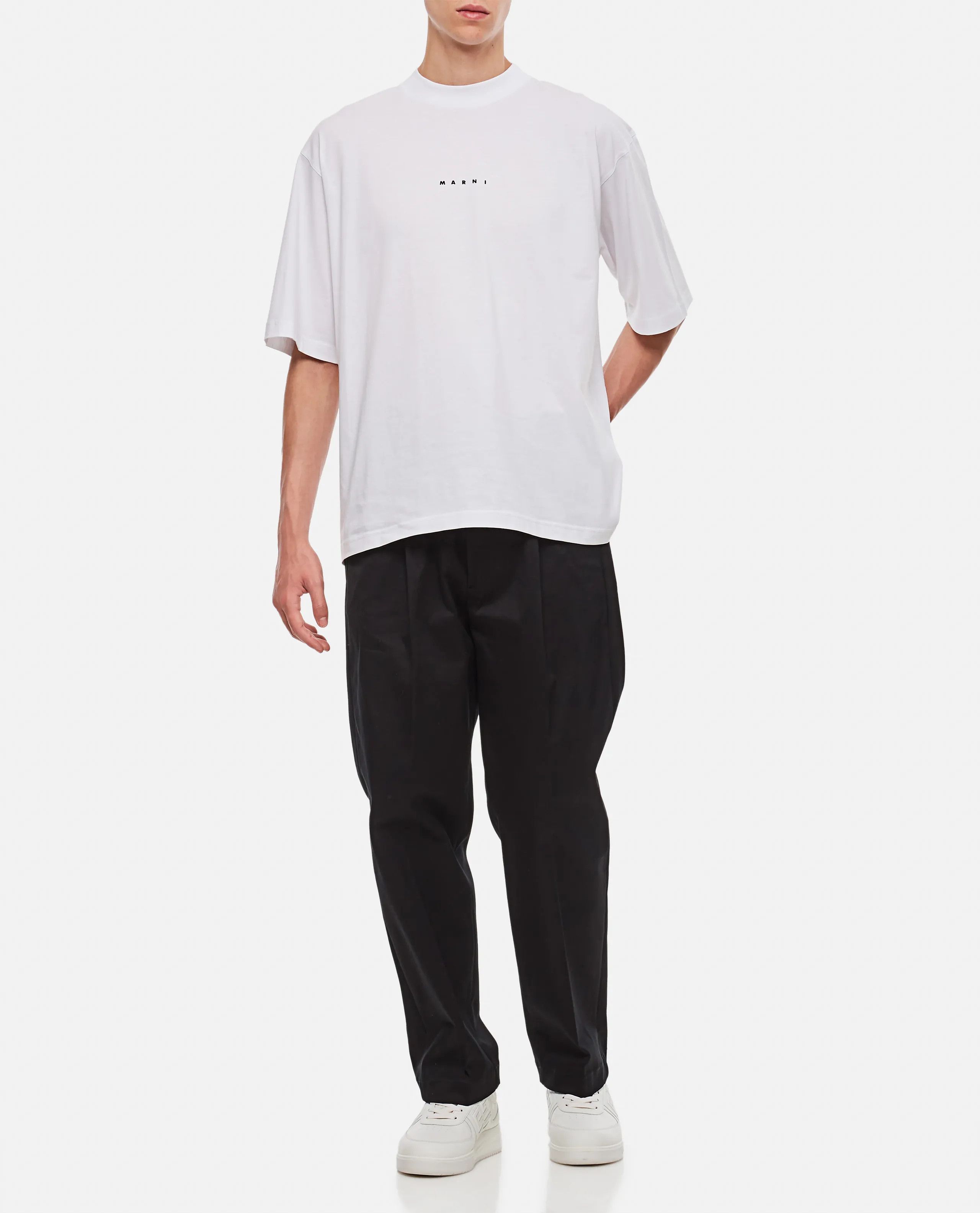 Marni o1s22i1n0924 Organic Short Sleeve T-Shirt in White Size US M / EU 48-50 / 2 - 2 Thumbnail