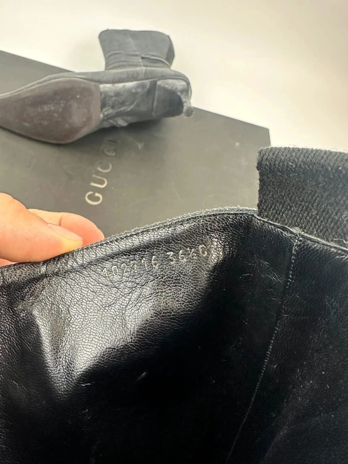 Gucci Gucci Black Monogram Boots Heels talon bout pointu Size US 6.5 / IT 36.5 - 12 Thumbnail