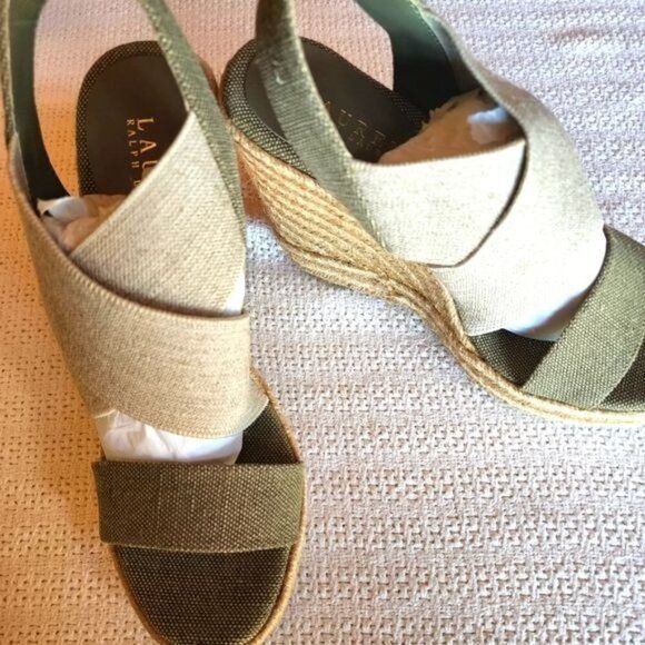 Lauren Ralph Lauren Lauren Ralph Lauren Erica Sz. 9 Olive/Flax Espandrille 5" He Size US 9 / IT 39 - 1 Thumbnail