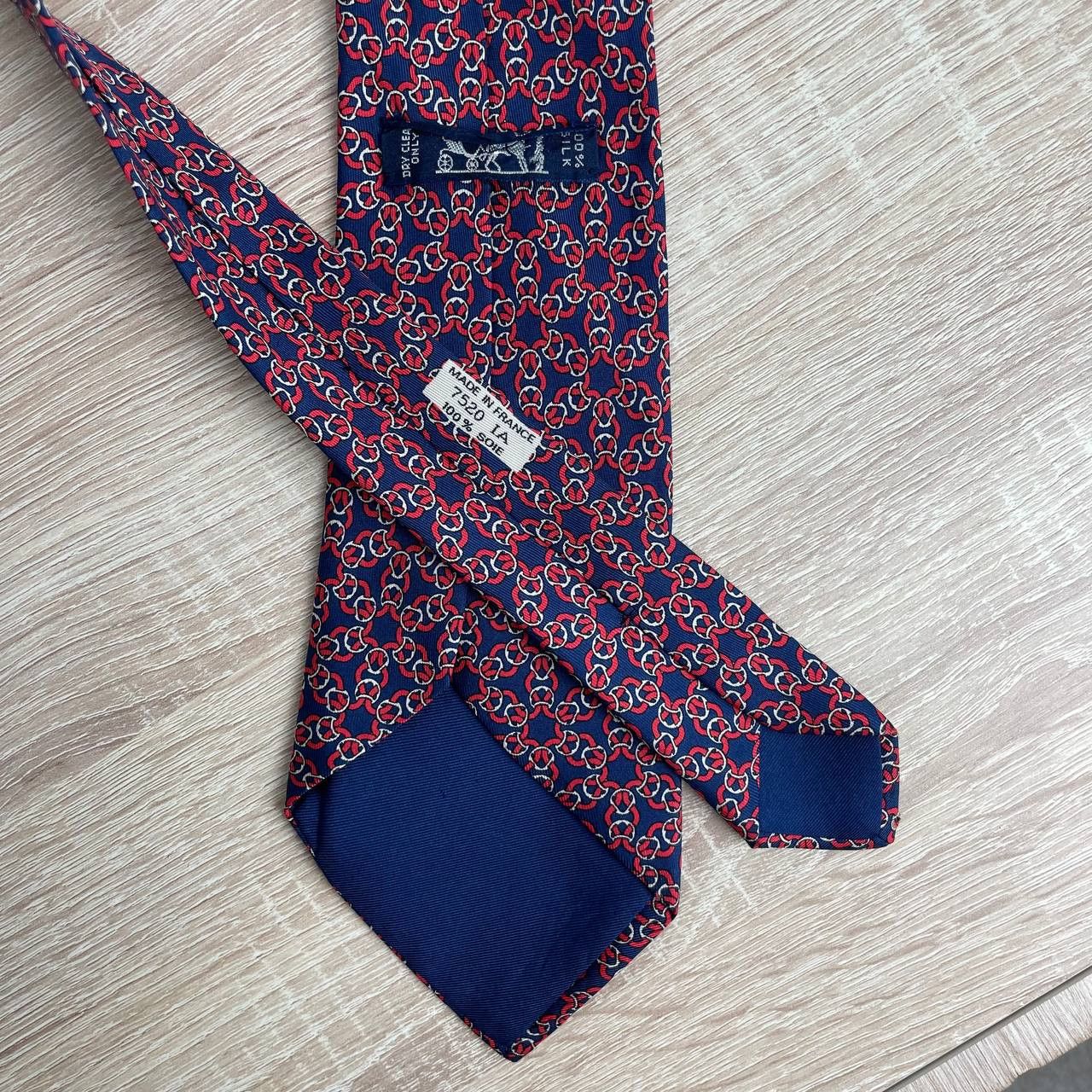 Hermes Hermes Paris Silk Tie 7520 IA Chains Blue Size ONE SIZE - 4 Thumbnail