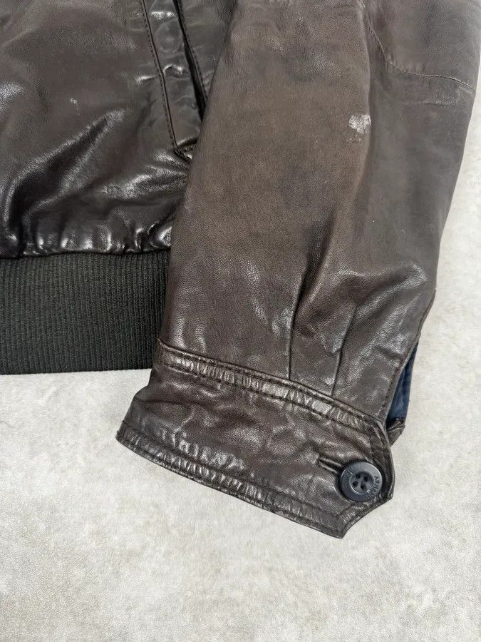 Armani 2000s Armani Dark Brown Leather Jacket Size US L / EU 52-54 / 3 - 9 Thumbnail