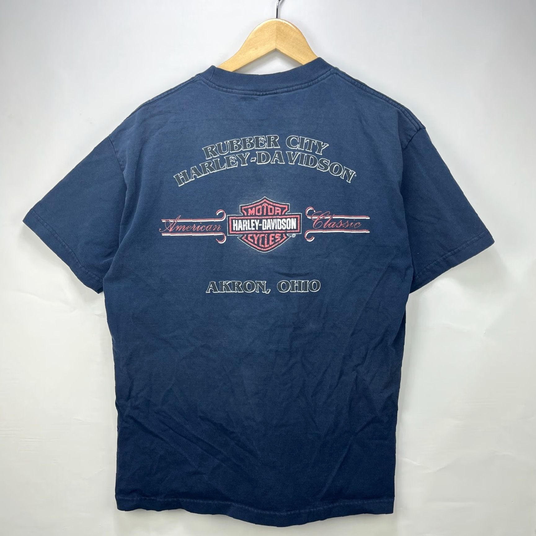 Harley Davidson VINTAGE Harley-Davidson T-Shirt Black L Mens Shirt 90s Akron Ohio Vintage Size US L / EU 52-54 / 3 - 2 Thumbnail