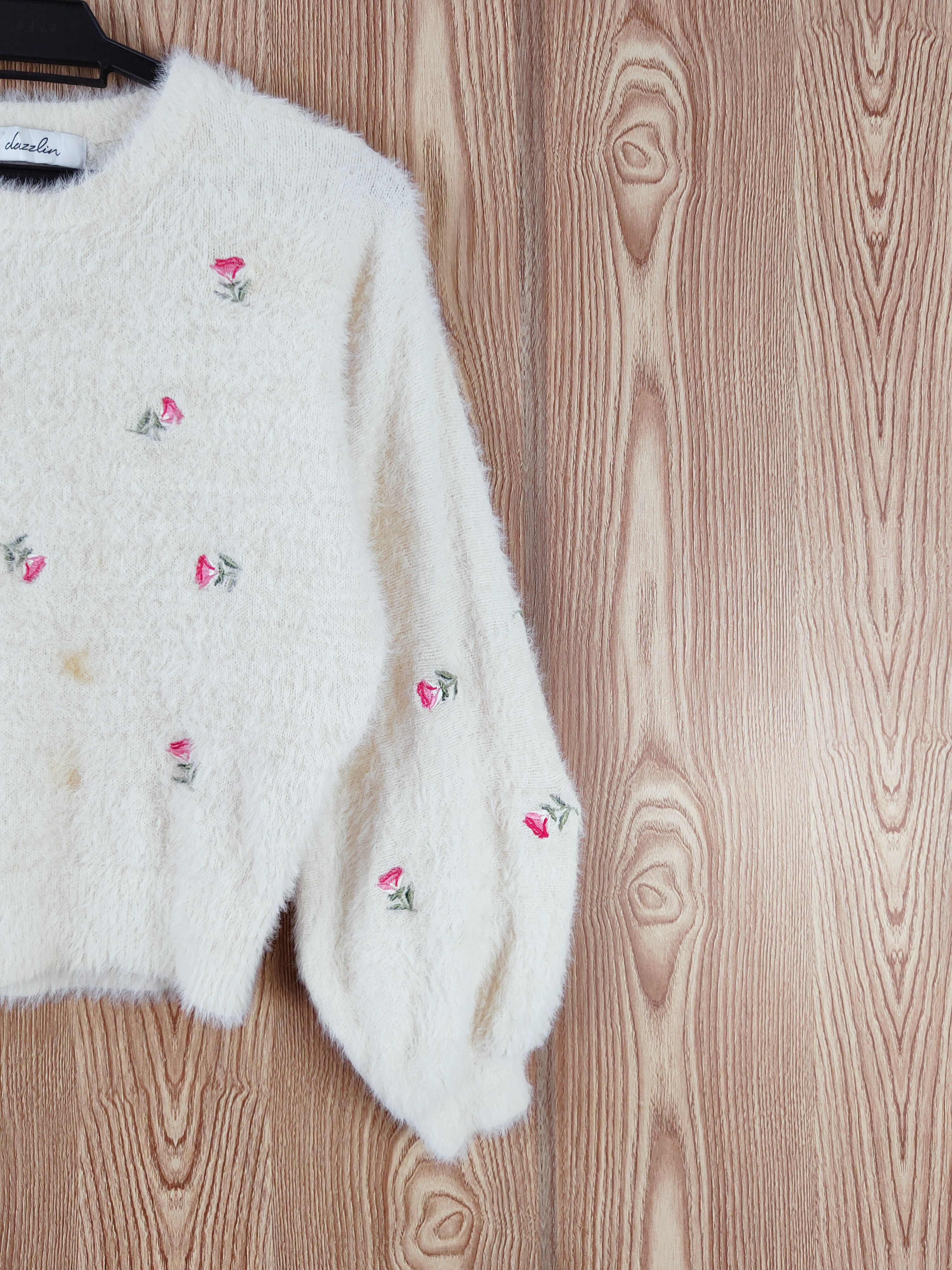 Japanese Brand × Vintage Artists Dazzlin Cream Fur Mohair Knitwear Size S / US 4 / IT 40 - 5 Thumbnail