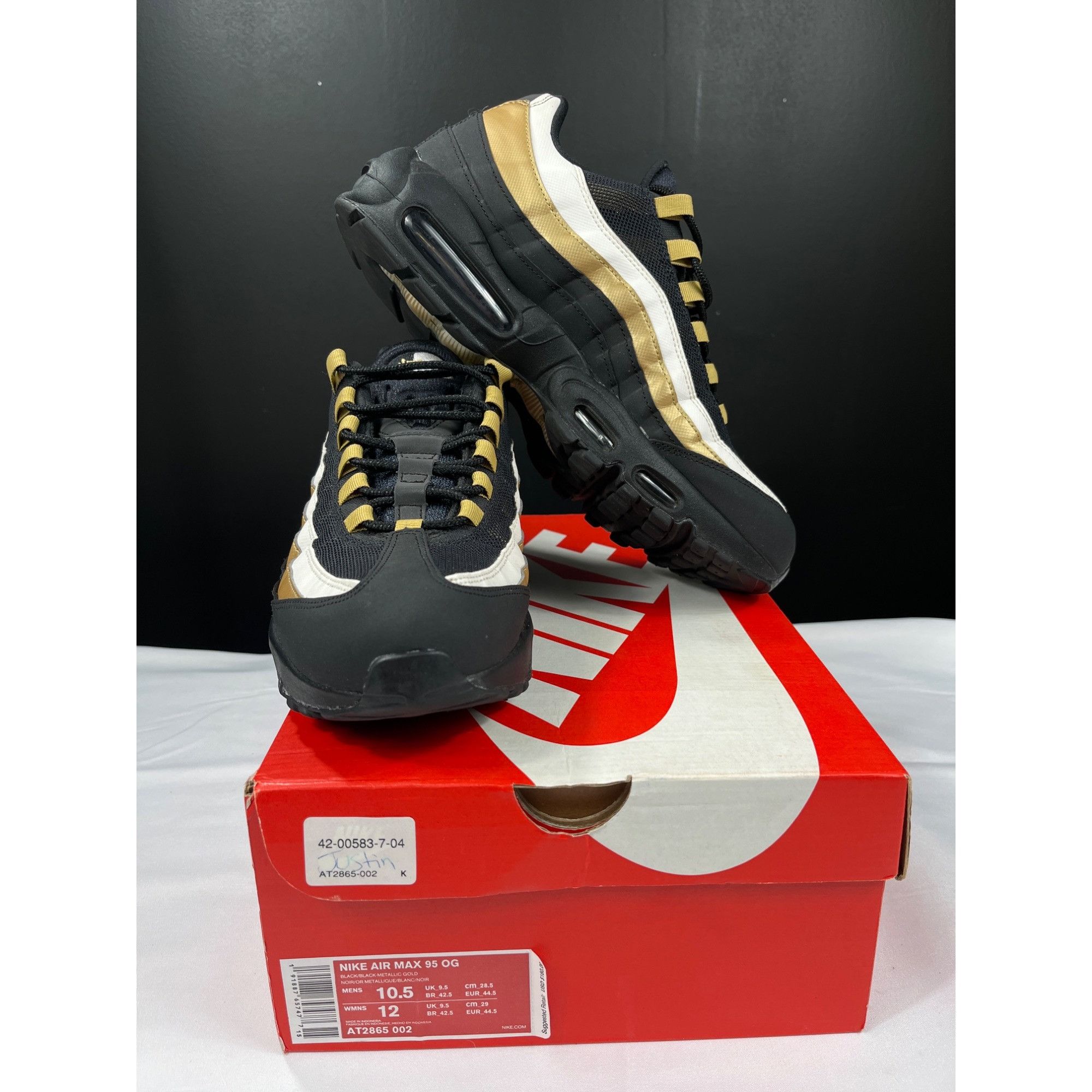 Nike Nike Mens Air Max 95 OG Athletic Sneakers Size 10.5 SKU 7375 Size US 10.5 / EU 43-44 - 1 Thumbnail