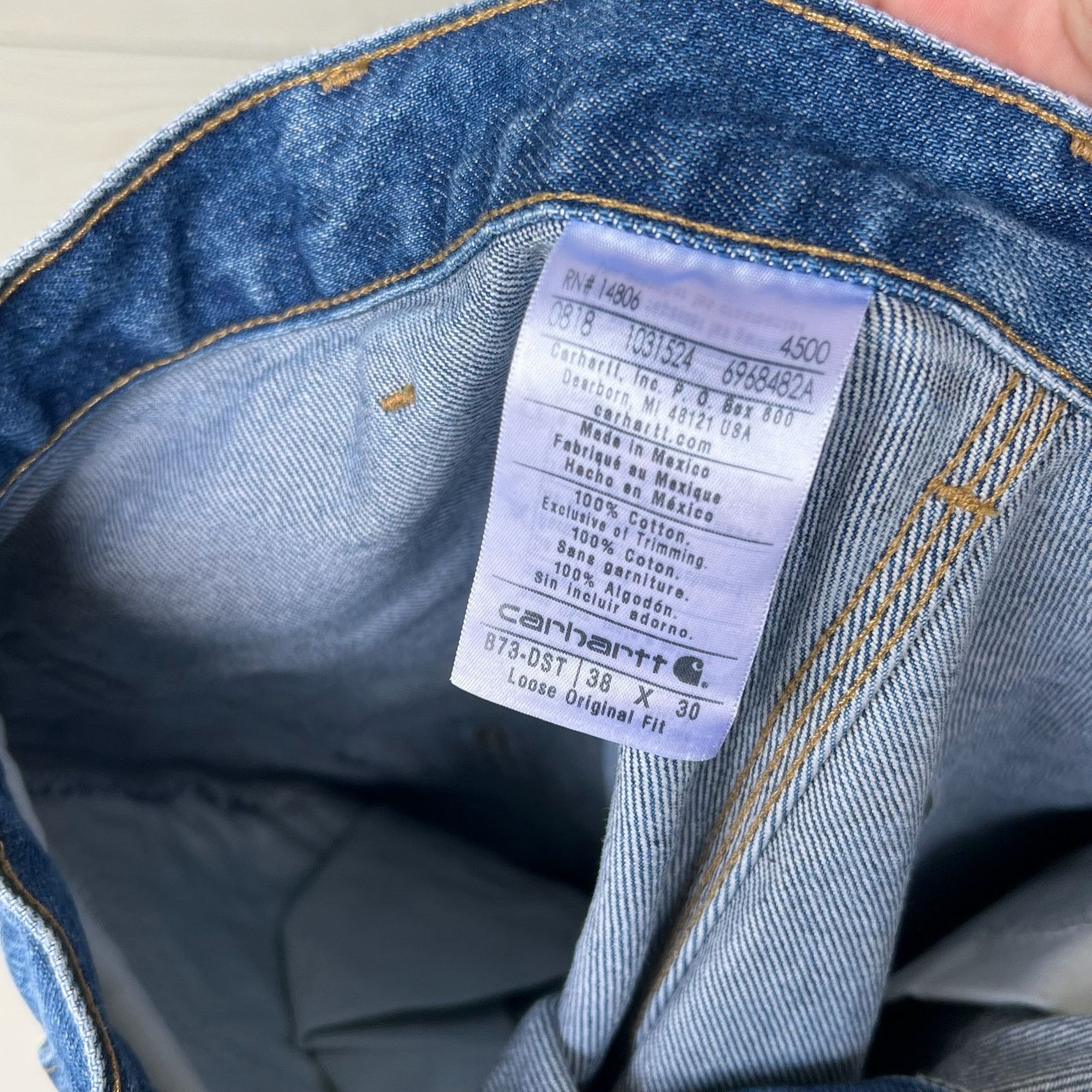 Carhartt × Vintage Carhartt denim blue jean double knee work carpenter pants Size US 35 - 7 Thumbnail