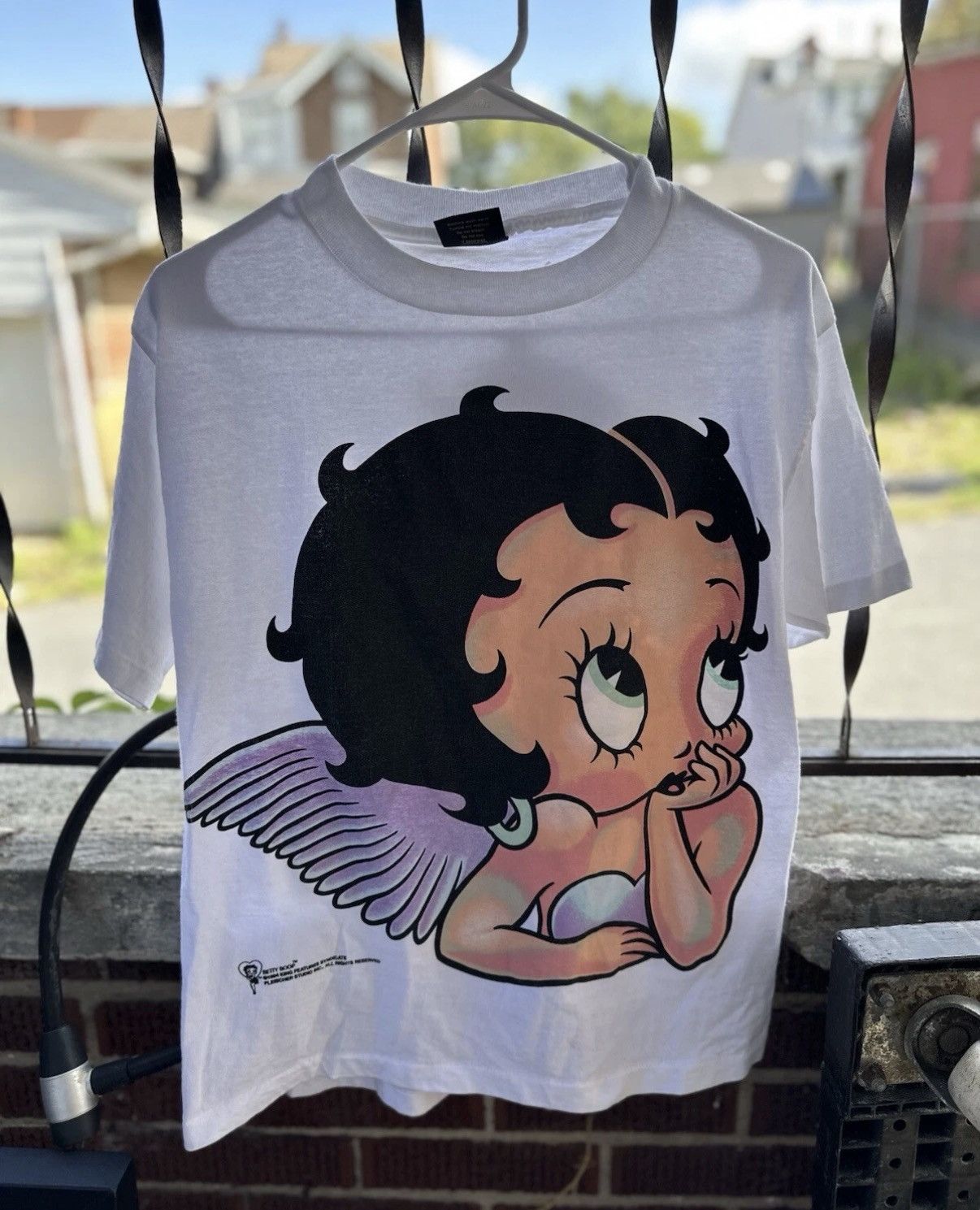 VTG Betty Boop Shirt Angel Wings Double Sided NOS