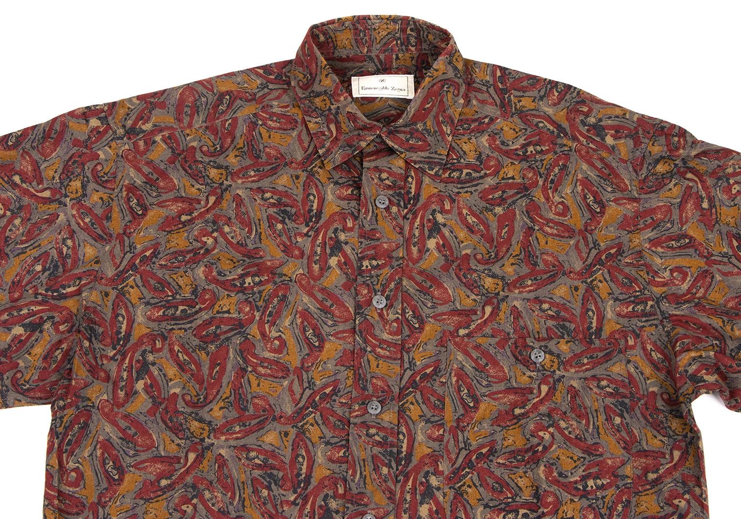 Dries Van Noten Cotton Graphic Print Shirt in Red, Gray, and Brown Size US M / EU 48-50 / 2 - 2 Thumbnail