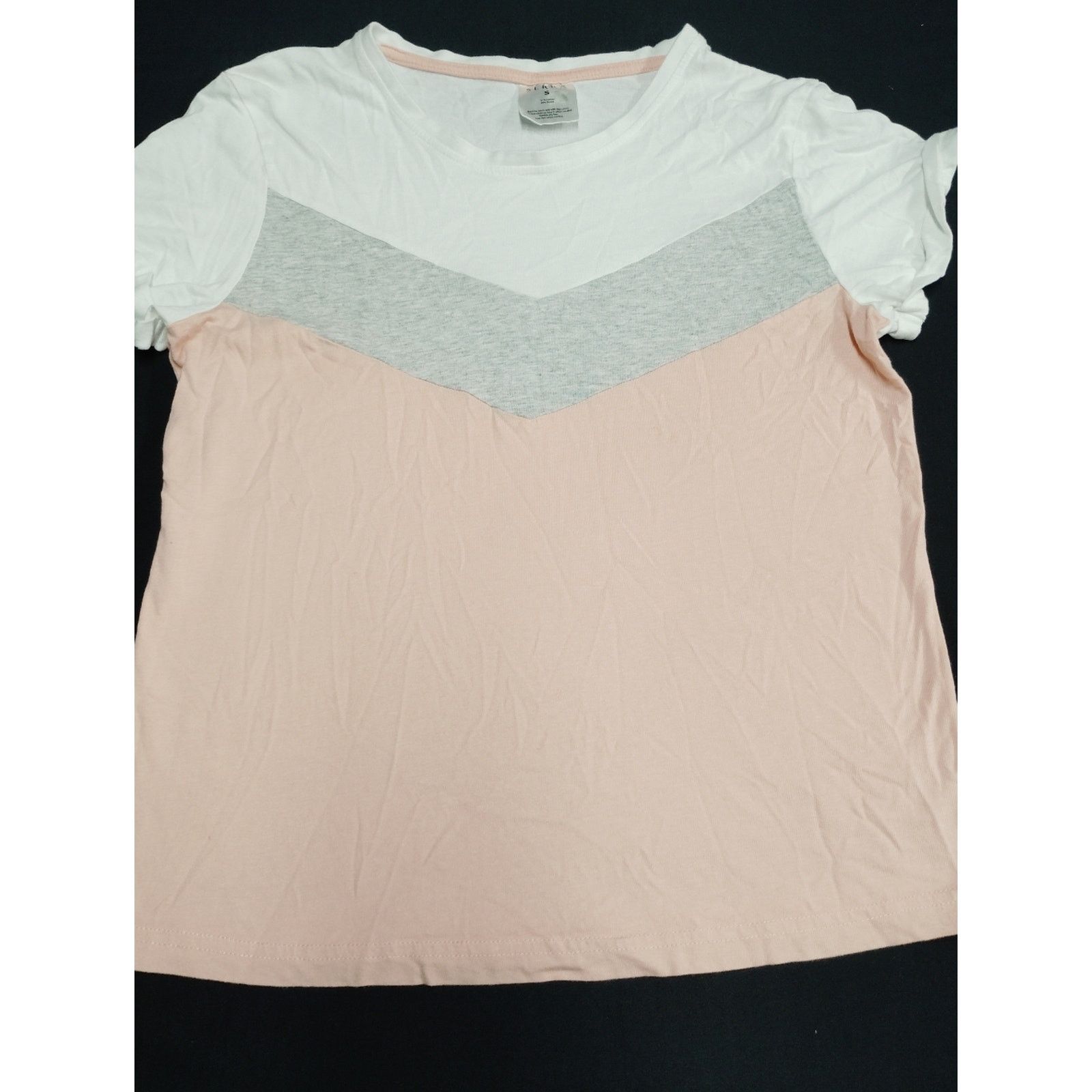 Sierra Serra Pink White Gray Chevron Short Sleeve Tee Size S / US 4 / IT 40 - 1 Thumbnail