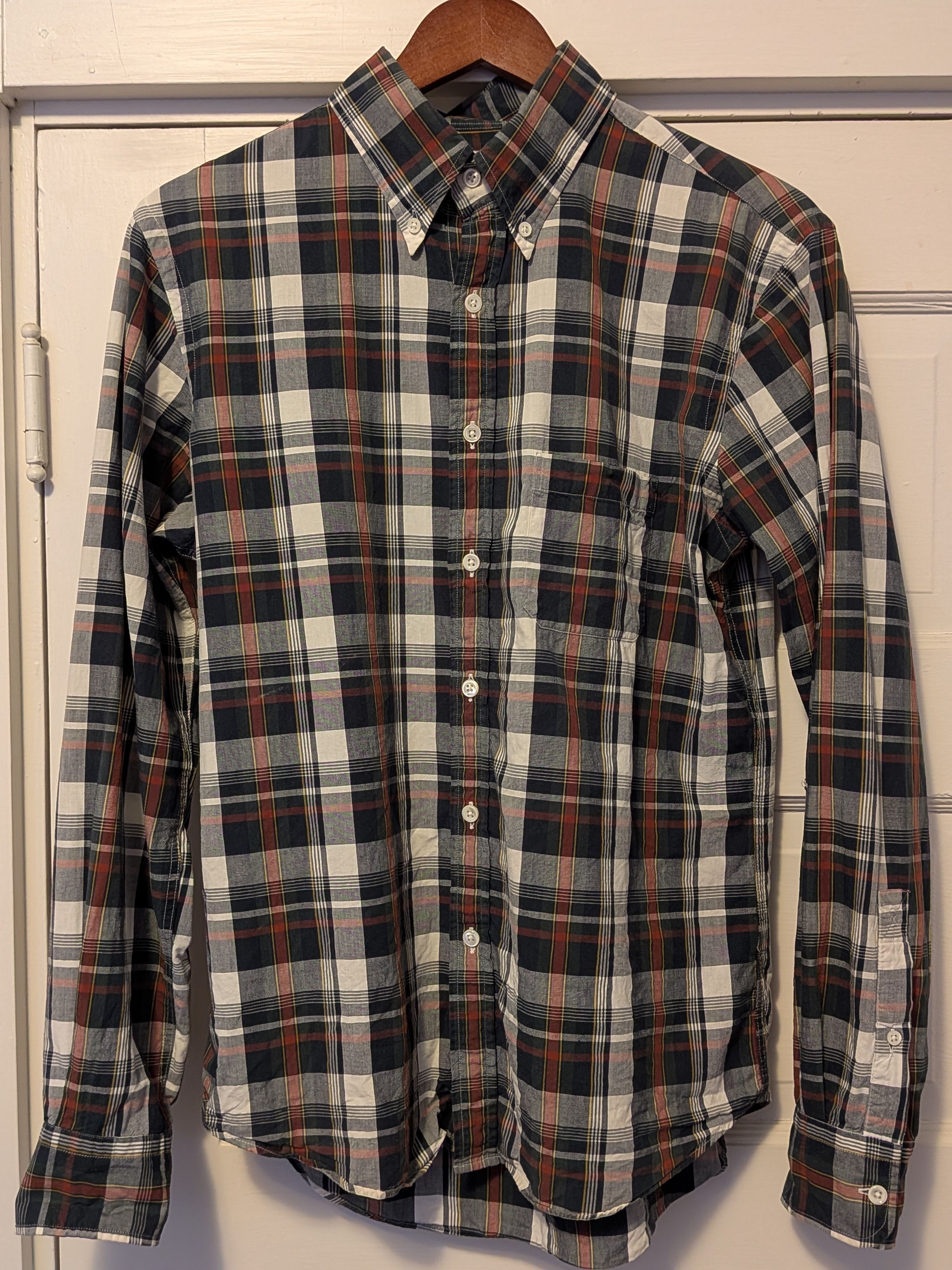 Epaulet Oxford collar Tartan Plaid Size US L / EU 52-54 / 3 - 1 Thumbnail