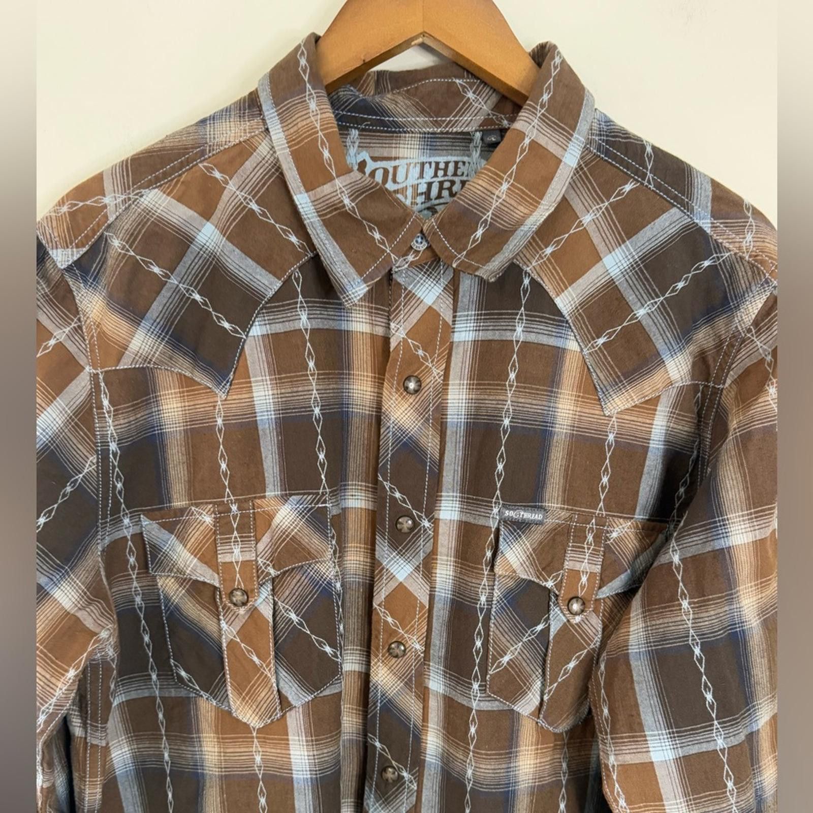 Other Southern Thread western embroidered cowboy rodeo shirt SZ LG Size US L / EU 52-54 / 3 - 2 Thumbnail
