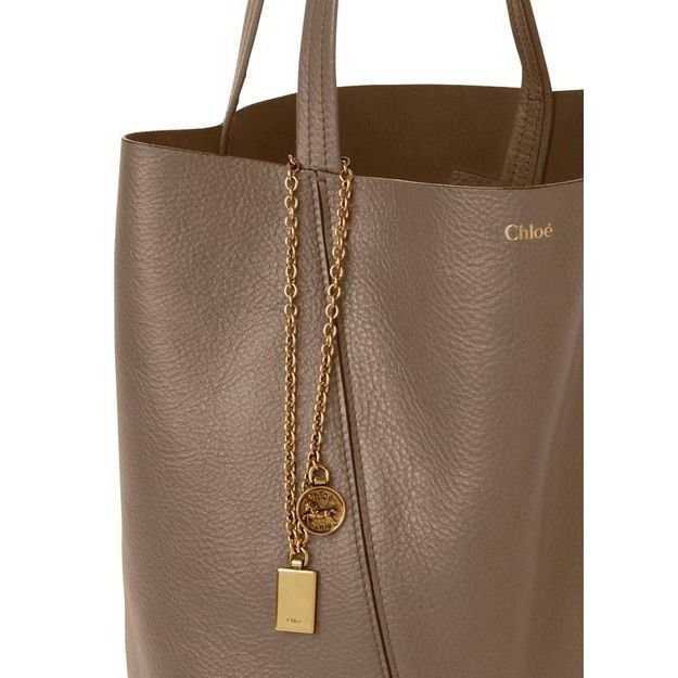 Chloe Chloe Medium Spin Flannel Gray Grained Leather Tote Bag New Size ONE SIZE - 5 Thumbnail