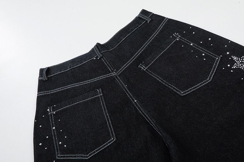 Japanese Brand Retro rhinestone washed distressed straight denim shorts Size US 32 / EU 48 - 4 Thumbnail
