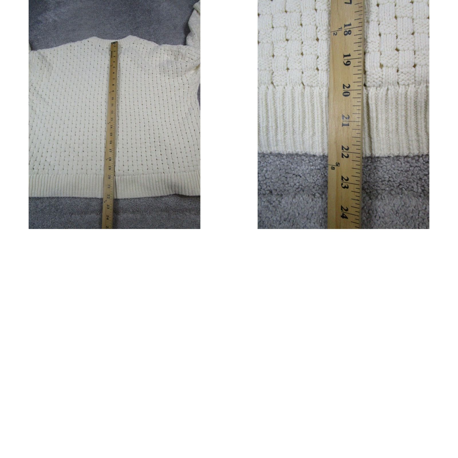 Madewell VINTAGE Madewell Sweater Womens Large Ivory Cotton Blend Waffle Knit Pullover Womens Large Ivory Sweater Size L / US 10 / IT 46 - 8 Thumbnail
