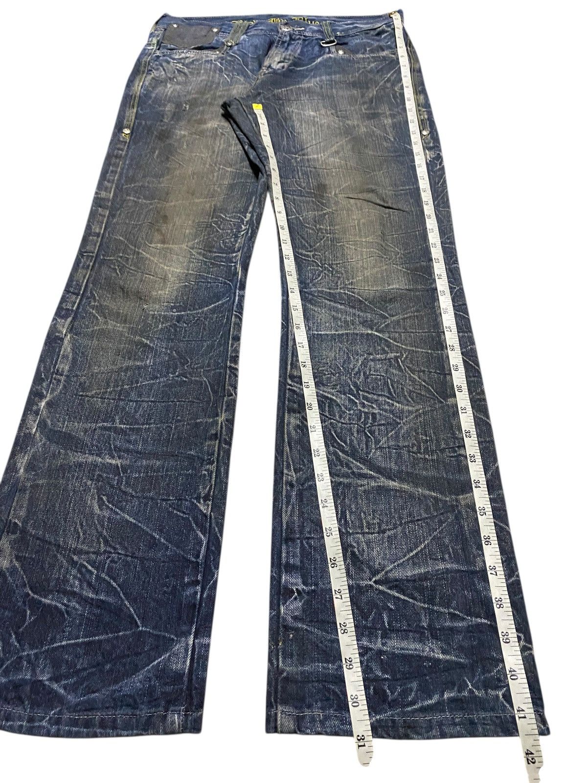 Japanese Brand Vtg Skull Blow By Blue Mud Wash Thunder Avant Garde Jeans Size US 32 / EU 48 - 16 Thumbnail