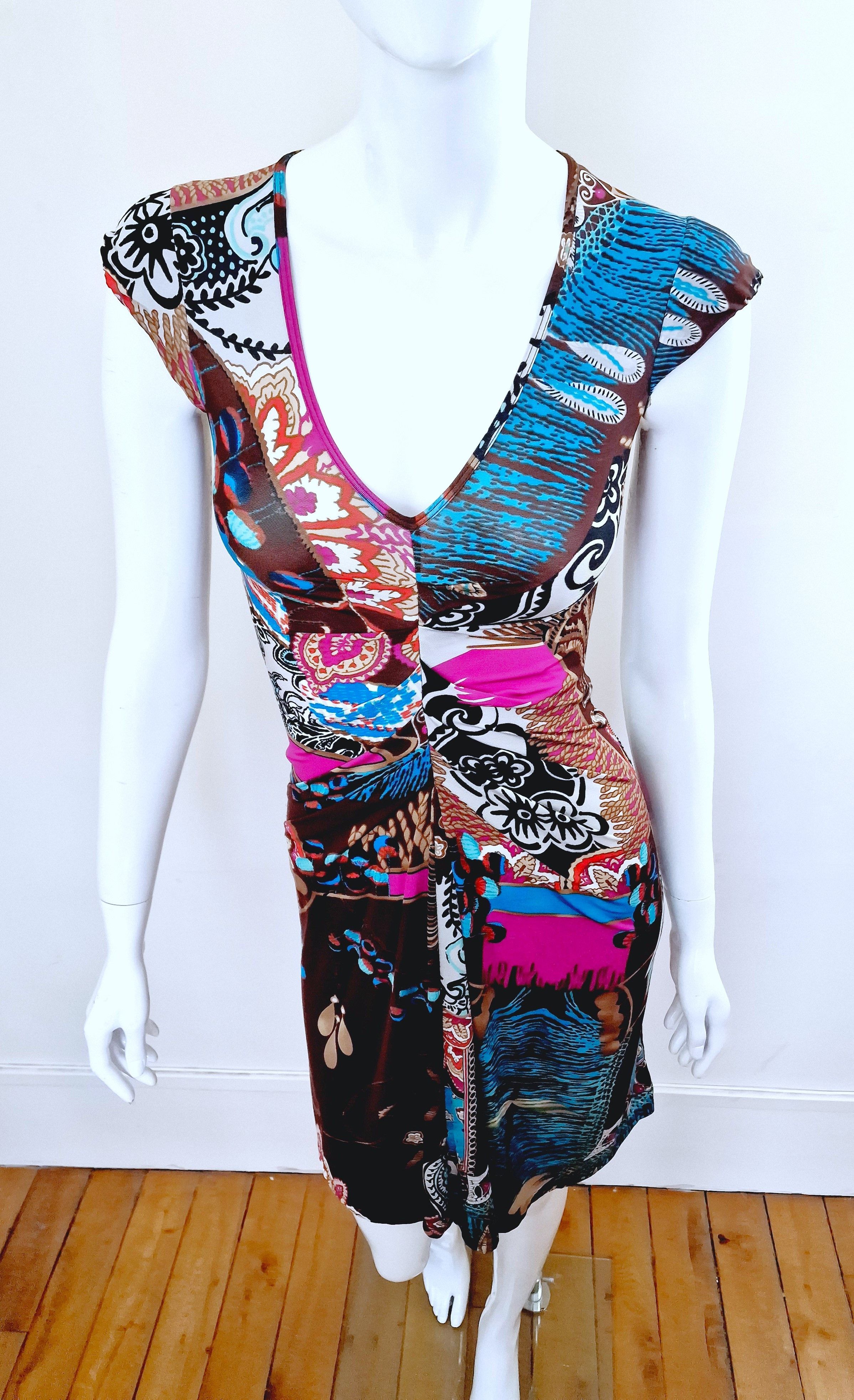 image of Alexander Mcqueen Open Paisley Bodycon Xs Small Dress in Brown Purple Violet, Women's