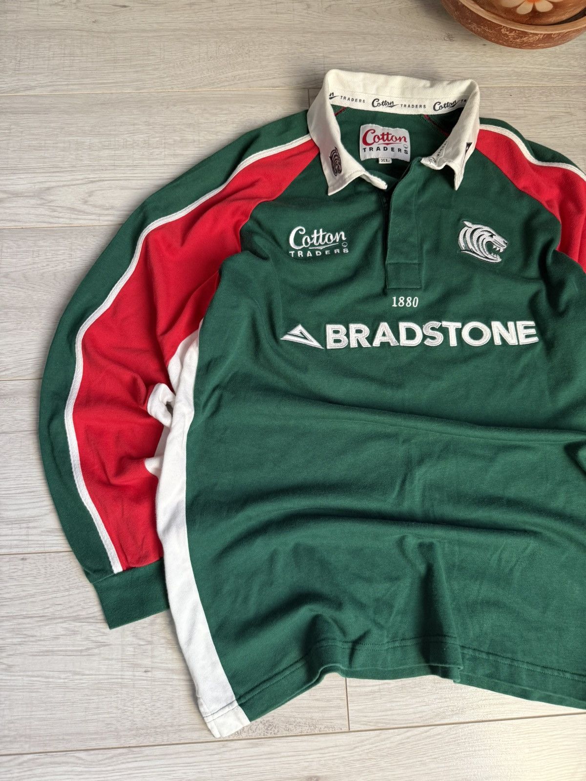 Cotton Traders Vintage Leicester Tigers Rugby Shirt 2004 Bradstone Size US XL / EU 56 / 4 - 2 Thumbnail