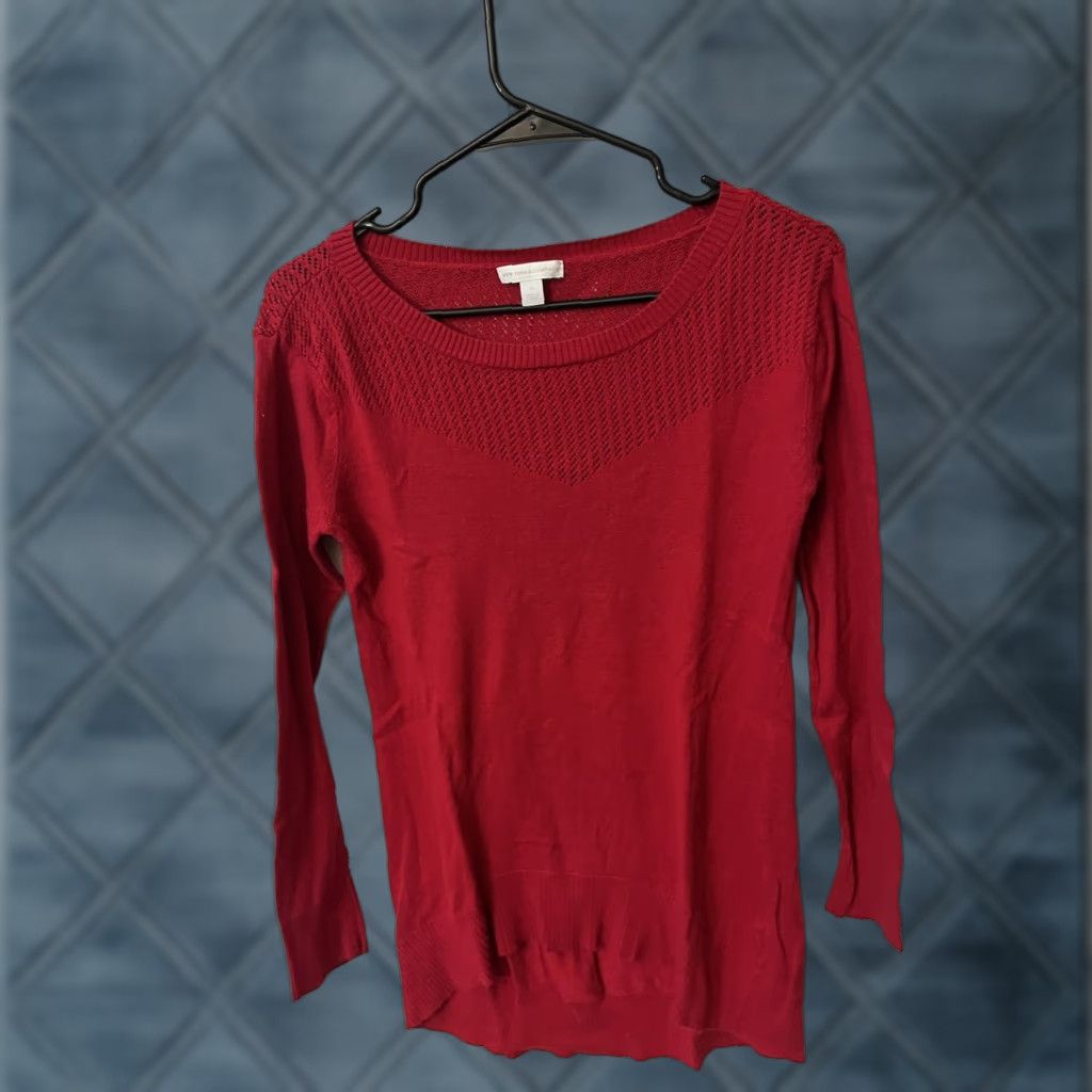 Vintage New York & Company Sweater XS Red Pullover Long Sleeve Knit Shirt Women Regular Size XS / US 0-2 / IT 36-38 - 1 Thumbnail