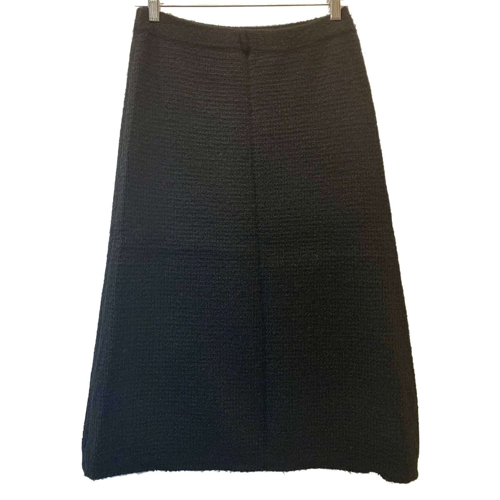 Seditionaries × Vintage 70s 80s Black Knit Boucle Midi Skirt Textured Knit | M Size 29" - 5 Thumbnail