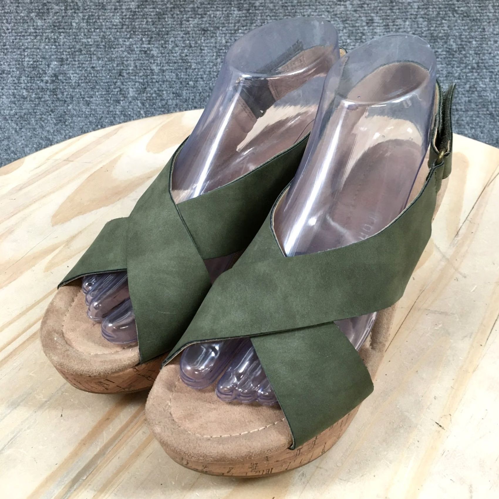 Chinese Laundry Chinese Laundry Sandals Womens 7.5 Slingback Green Wedge High Heel Casual Shoes Women's Casual Sandals Slingback Green 7.5 Size US 8 / IT 38 - 3 Thumbnail