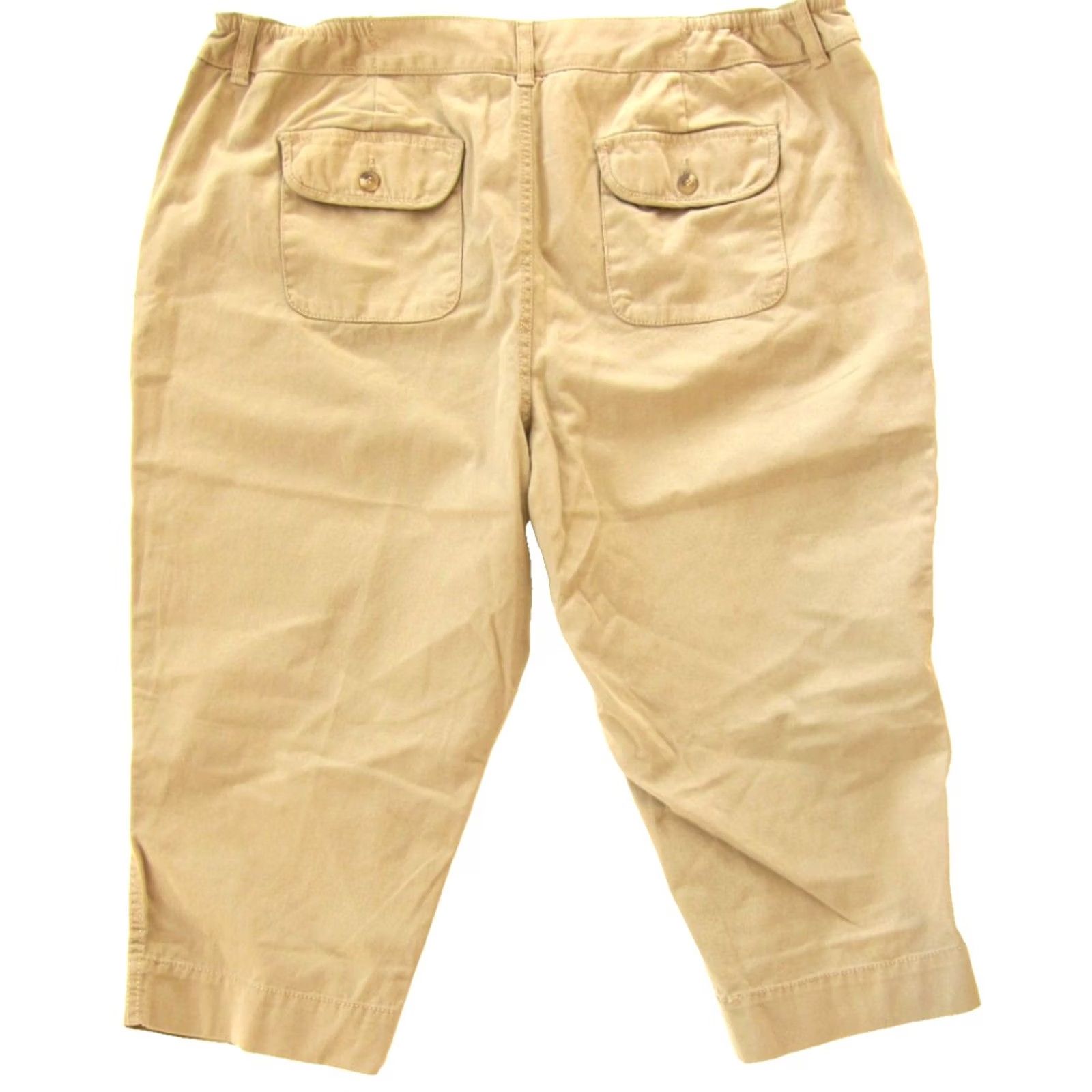 Liz Claiborne Liz Claiborne Pants Women 18P Cropped Sloan Sits Lower In the Waist Chino Wide-Leg Cropped Sloan Pant Women 18P Brown Cotton Flat Front Pockets NWT Size 40" / US 18 - 4 Thumbnail