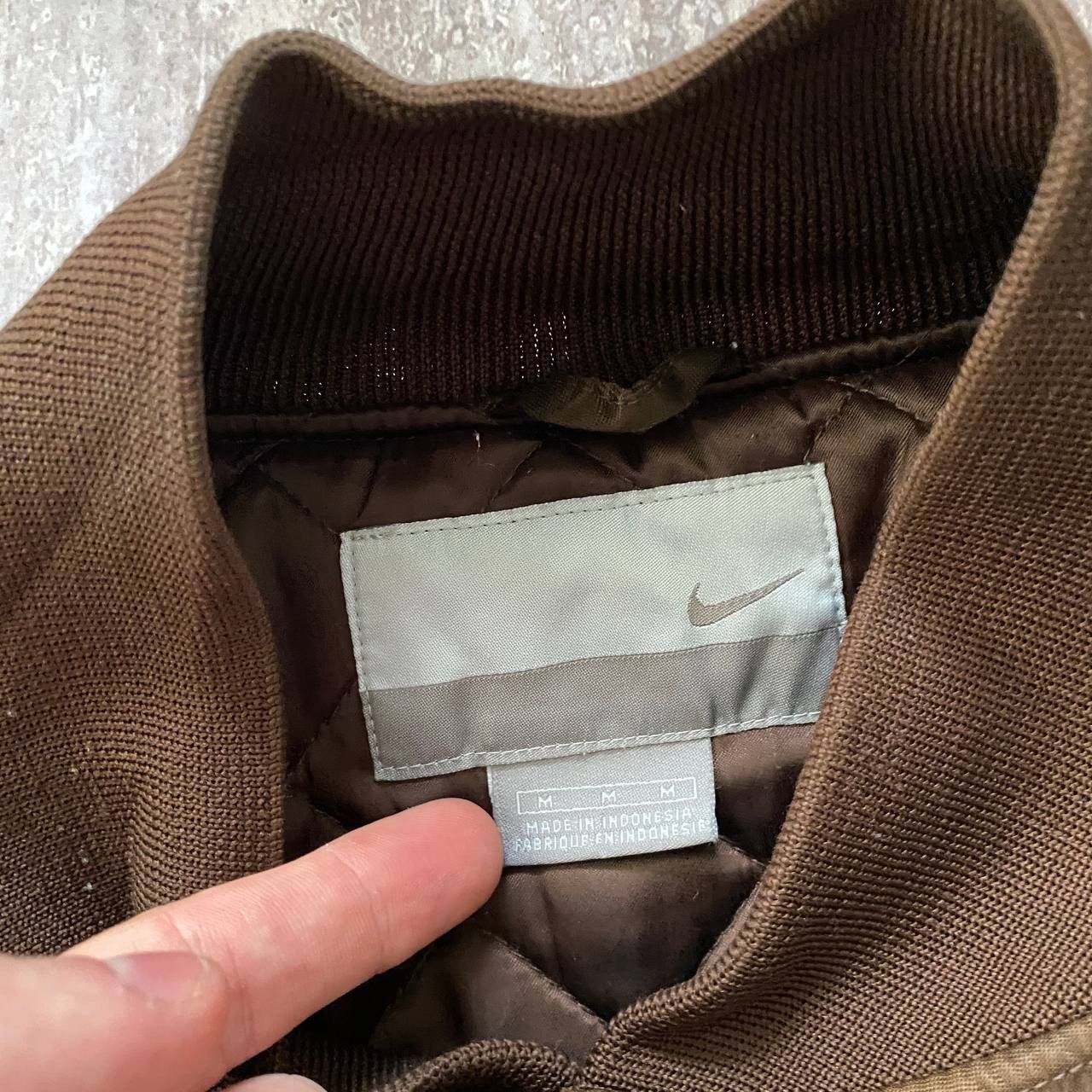 Nike VINTAGE Y2K NIKE AIR BIG LOGO NYLON BROWN BOMBER JACKET 154 Size US L / EU 52-54 / 3 - 4 Thumbnail