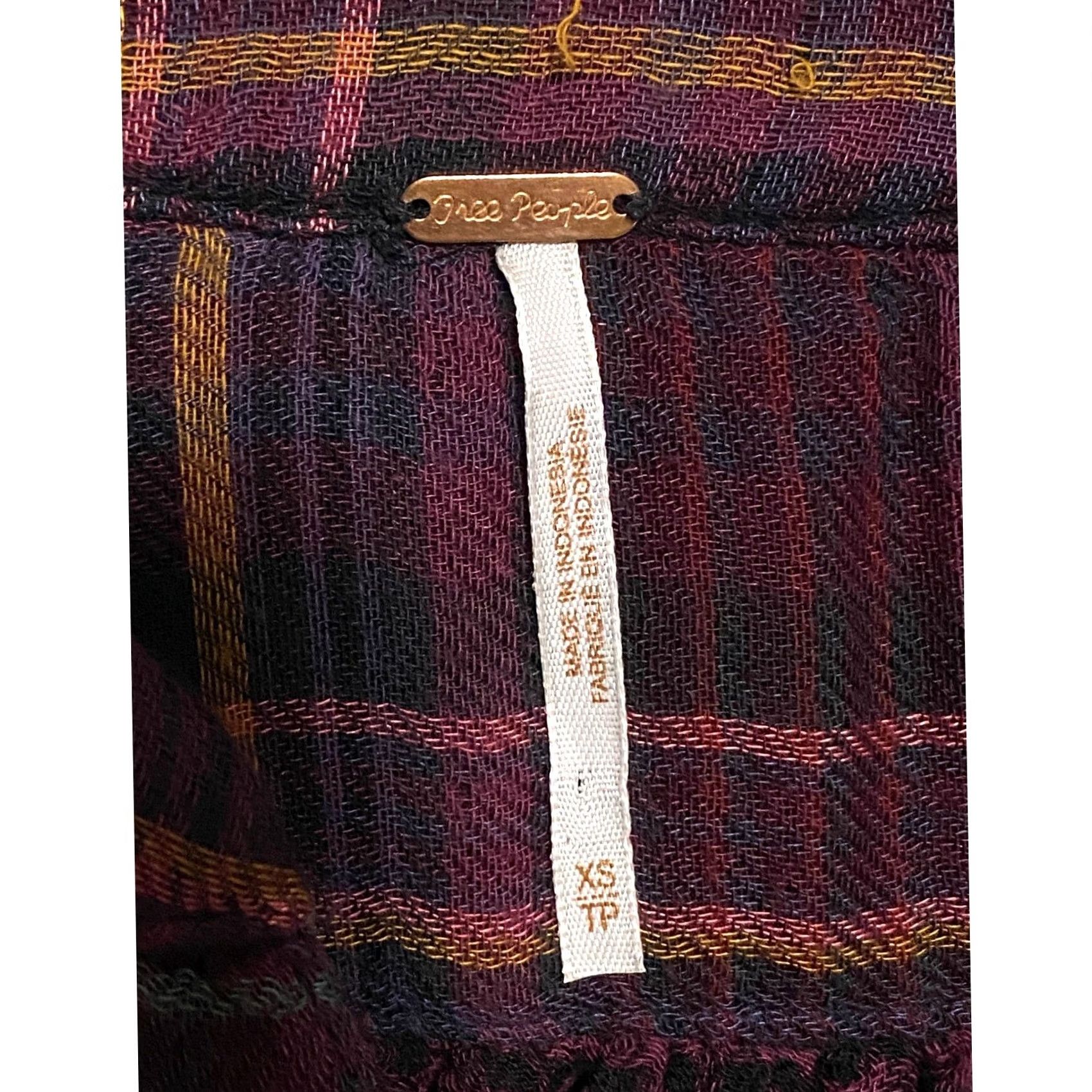 Free People VINTAGE Free People Plaid Come On Over Oversized Flannel Button Shirt Women XS Boho Cozy Size XS / US 0-2 / IT 36-38 - 7 Thumbnail