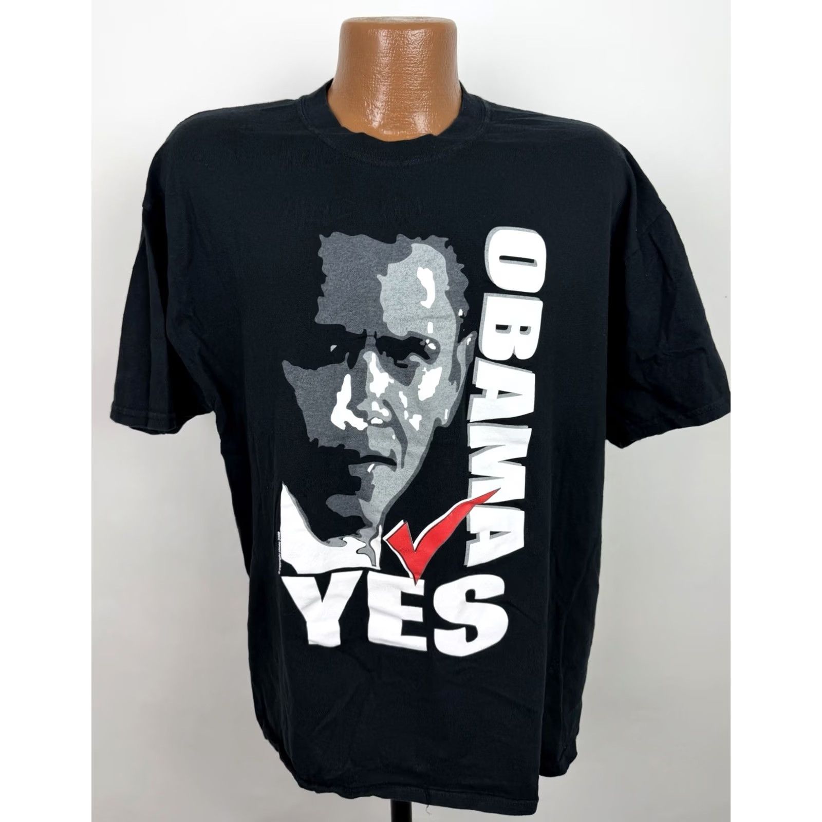 Jerzees VINTAGE Obama Shirt Mens XL 2008 Presidential Election Tee Black Y2K Size US XL / EU 56 / 4 - 2 Thumbnail