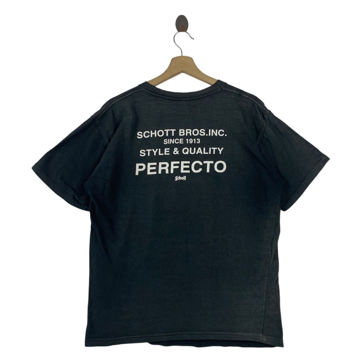 Japanese Brand × Schott Vintage SCHOTT PERFECTO spellout tee Size US L / EU 52-54 / 3 - 1 Thumbnail