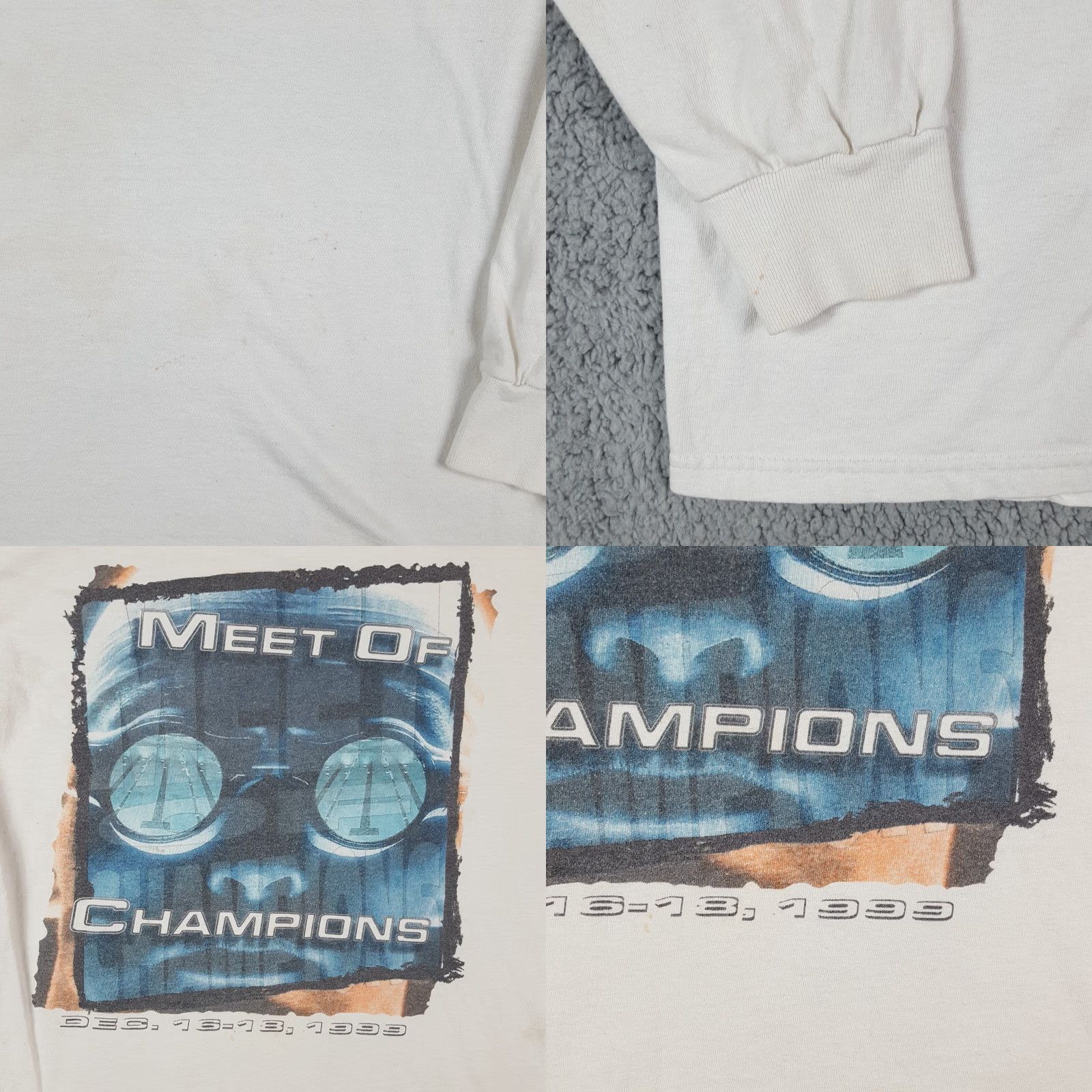Tultex VINTAGE Tultex Y2K Swimming Champions Long Sleeve T-Shirt Men's Medium White Retro 90s Sports Size US M / EU 48-50 / 2 - 8 Thumbnail
