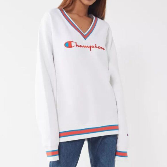Champion × Urban Outfitters × Vintage Champion Vintage UO Exclusive Fleece V-Neck Sweatshirt Size S / US 4 / IT 40 - 1 Thumbnail