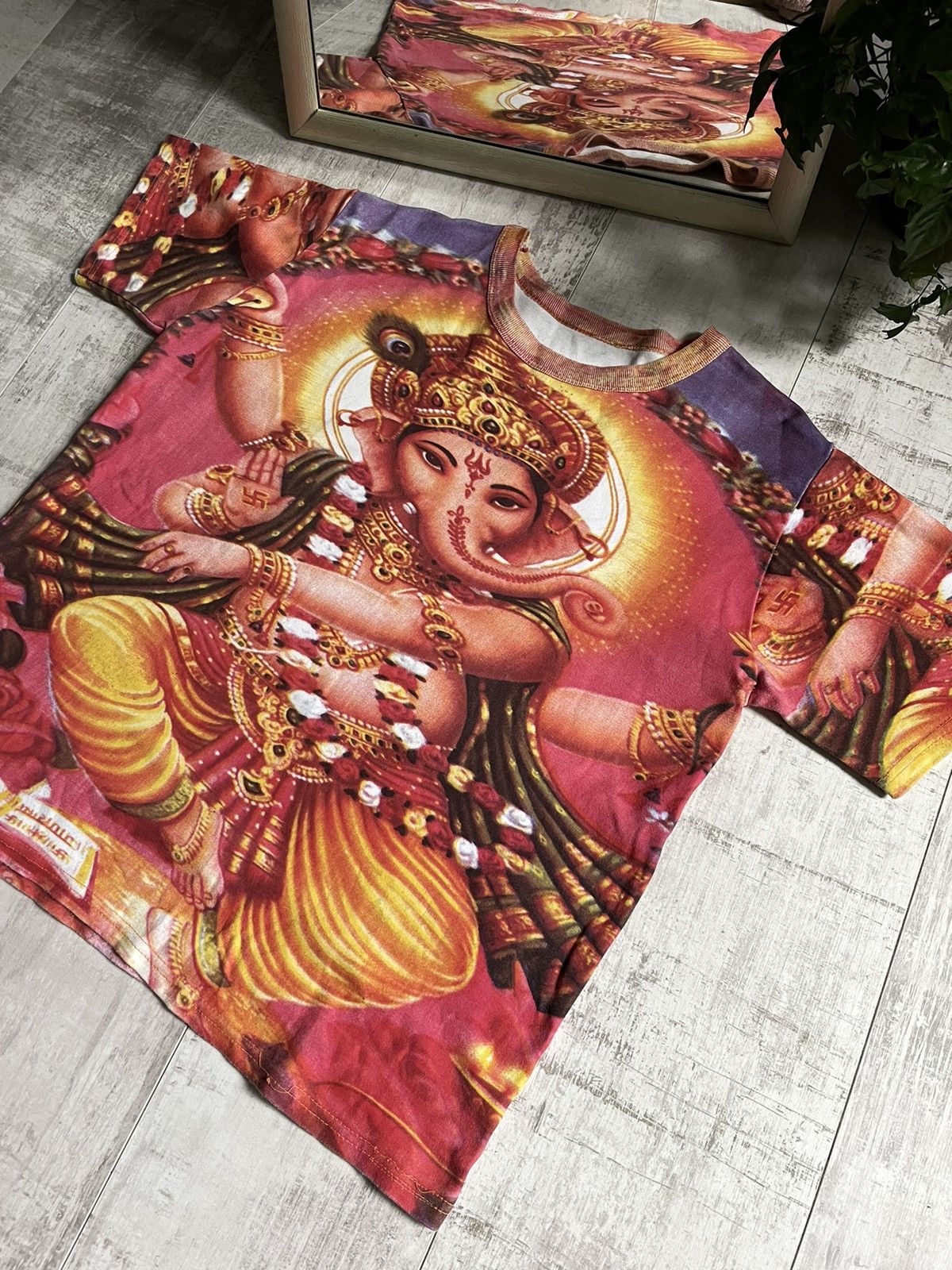 Vintage Vintage 90’s Ganesh Psychedelic T-Shirt Over Printed RARE Size US M / EU 48-50 / 2 - 2 Thumbnail