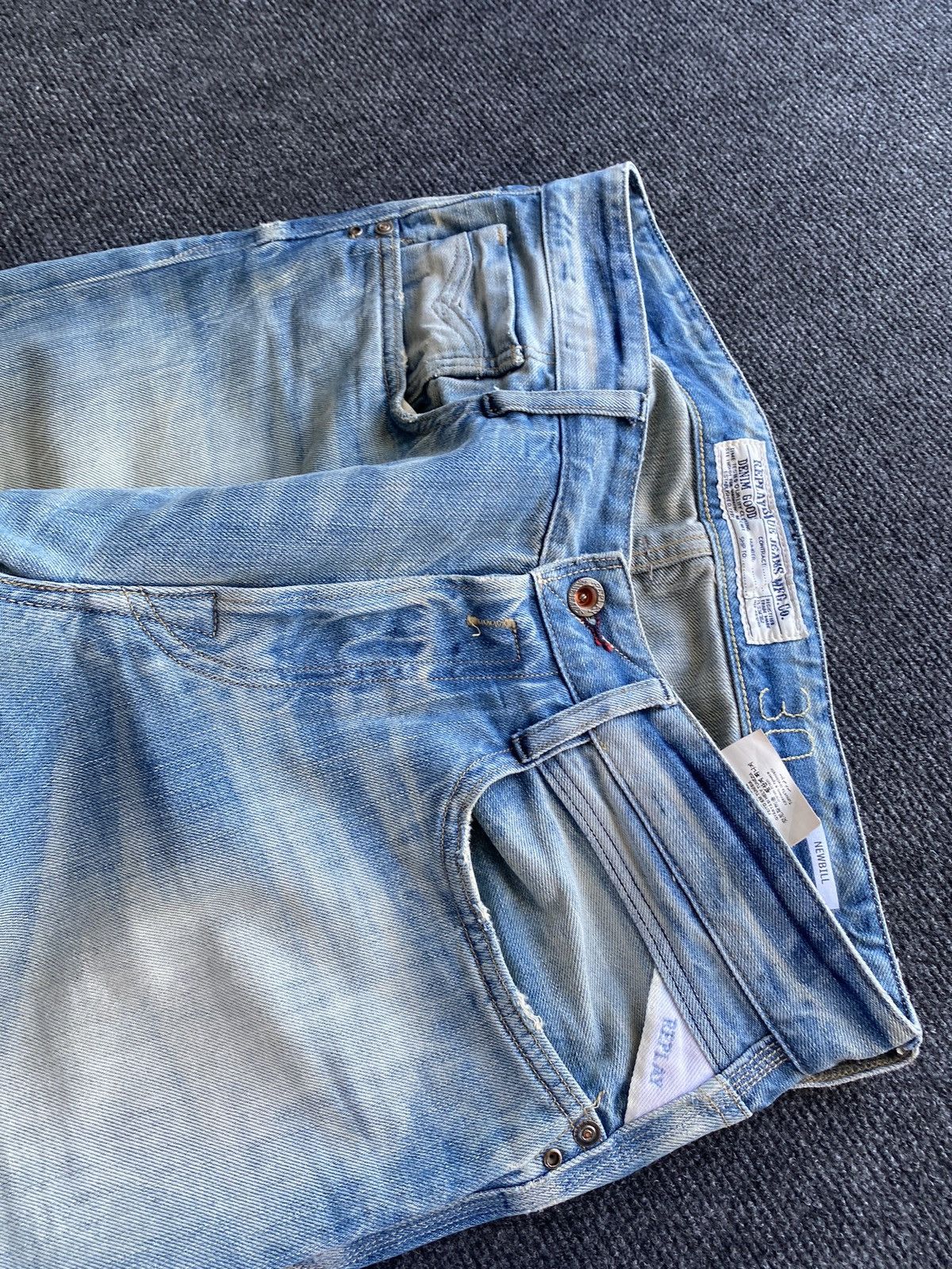 Replay 🔥Opium Punk Replay blue jeans 30 newbill washed faded Size US 30 / EU 46 - 6 Thumbnail