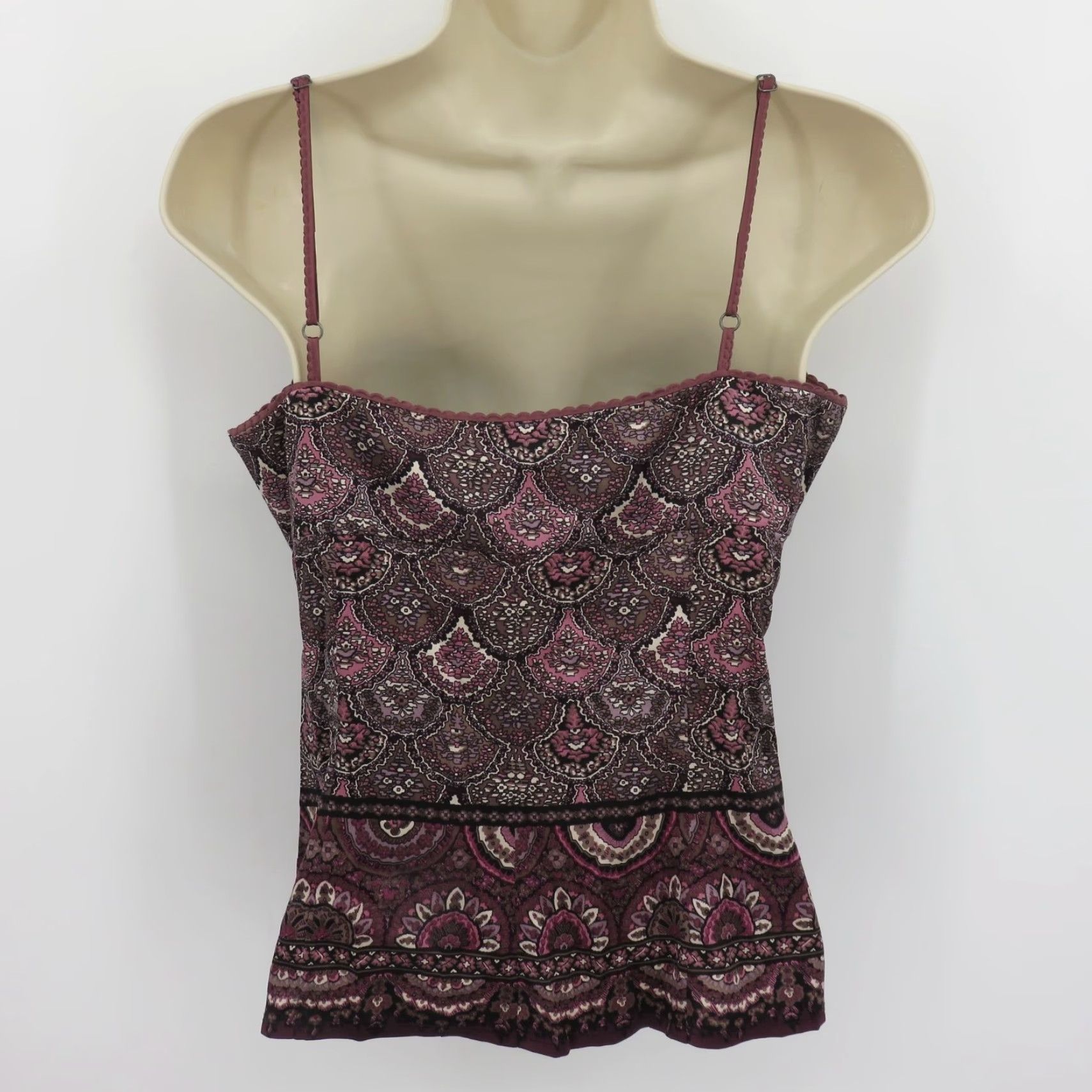 Elie Tahari Elie Tahari Shirt Tank Top Women Small Purple Spaghetti Strap Silk Blend Tank Top Shirt Blouse Size S / US 4 / IT 40 - 7 Thumbnail