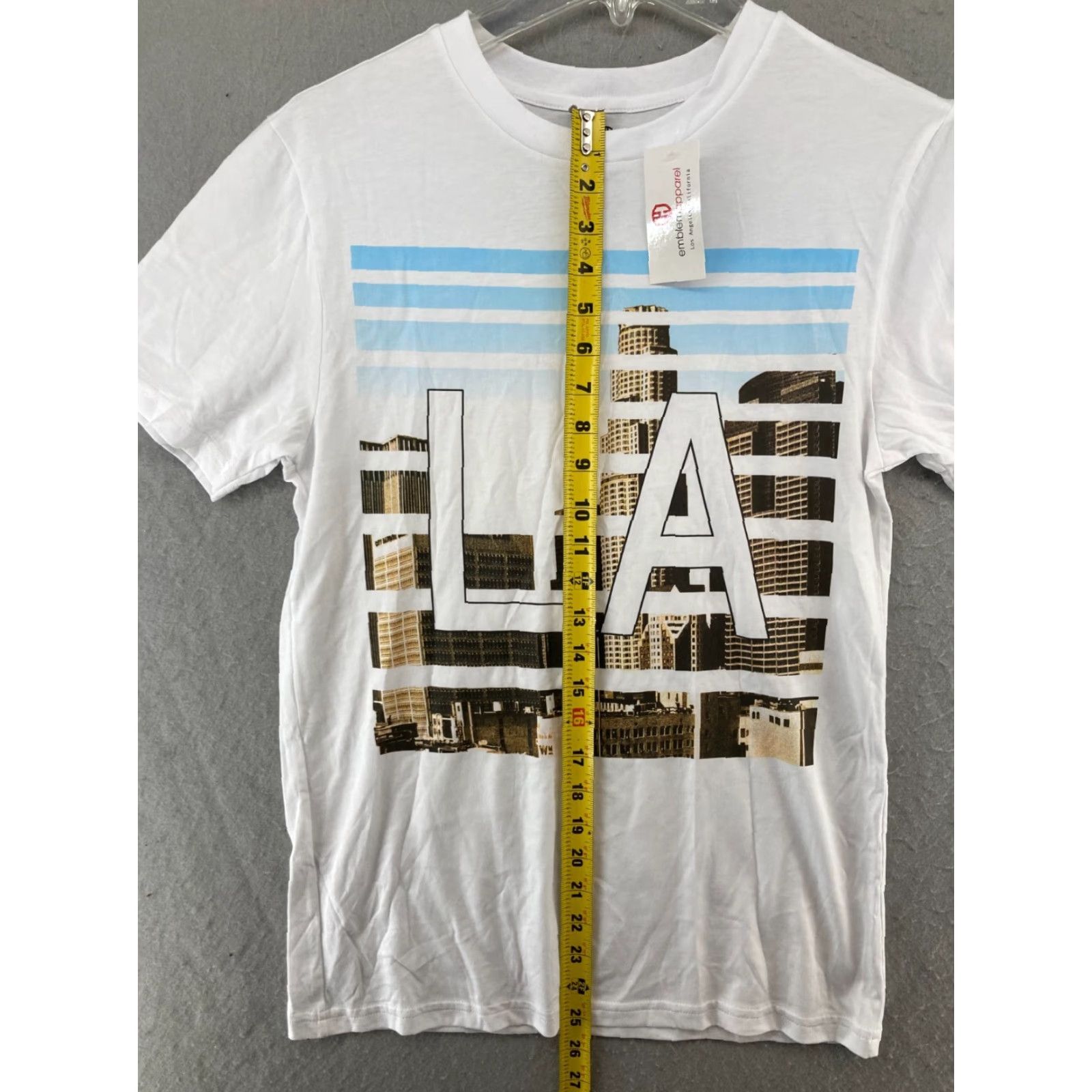Vintage Emblem Apparel Men's Shirt Small White Los Angeles Skyline Short Sleeve Classic T-Shirt Size US S / EU 44-46 / 1 - 3 Thumbnail