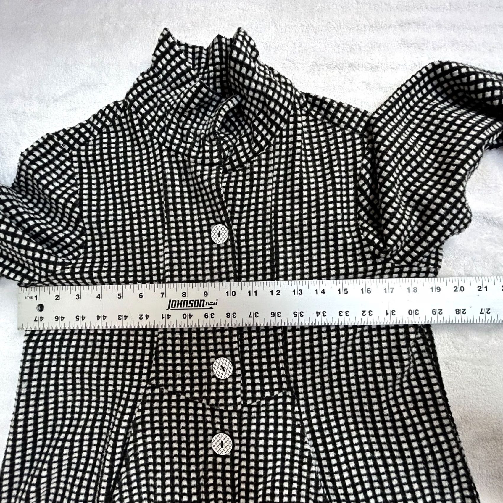 Habitat Habitat Womens Black & White Checkered Textured Button-Up Swing Jacket Small Size S / US 4 / IT 40 - 7 Thumbnail
