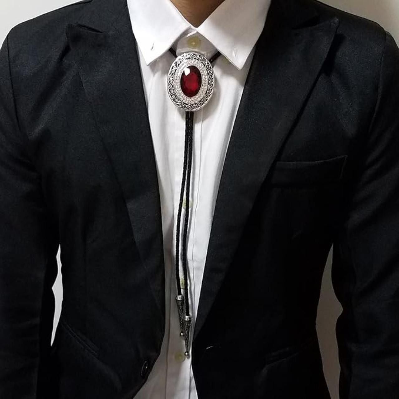 Other Large Red Rhinestone Western Bolo Tie Size ONE SIZE - 1 Thumbnail