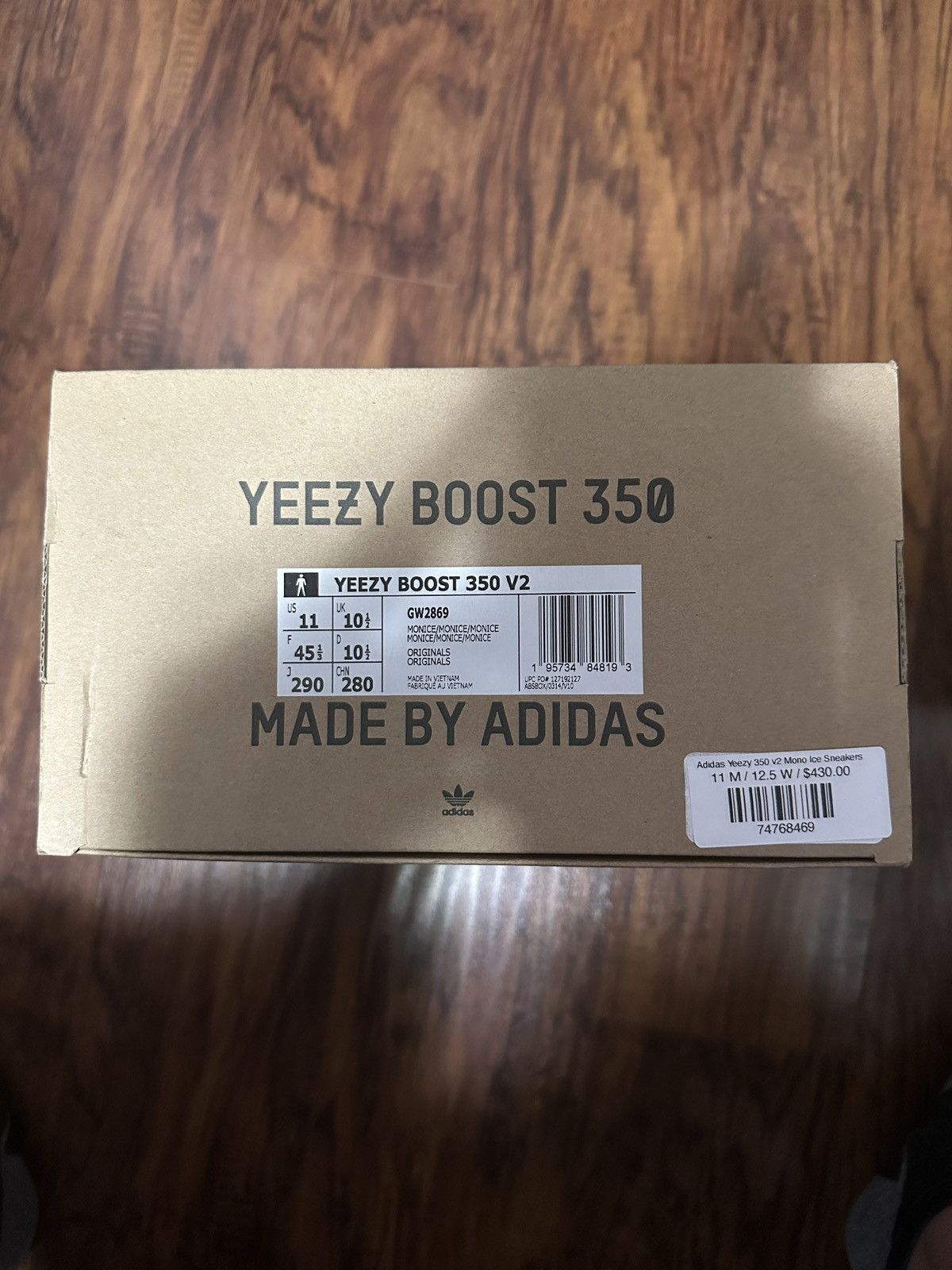 Adidas × Yeezy adidas Yeezy Boost 350 V2 Mono Ice Size US 11 / EU 44 - 4 Thumbnail