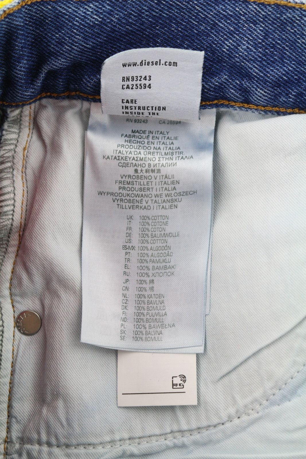 Diesel 1994 0EIAZ W26/L32 Slim Straight High Waist Denim 40677 Size 26" / US 2 / IT 38 - 8 Thumbnail