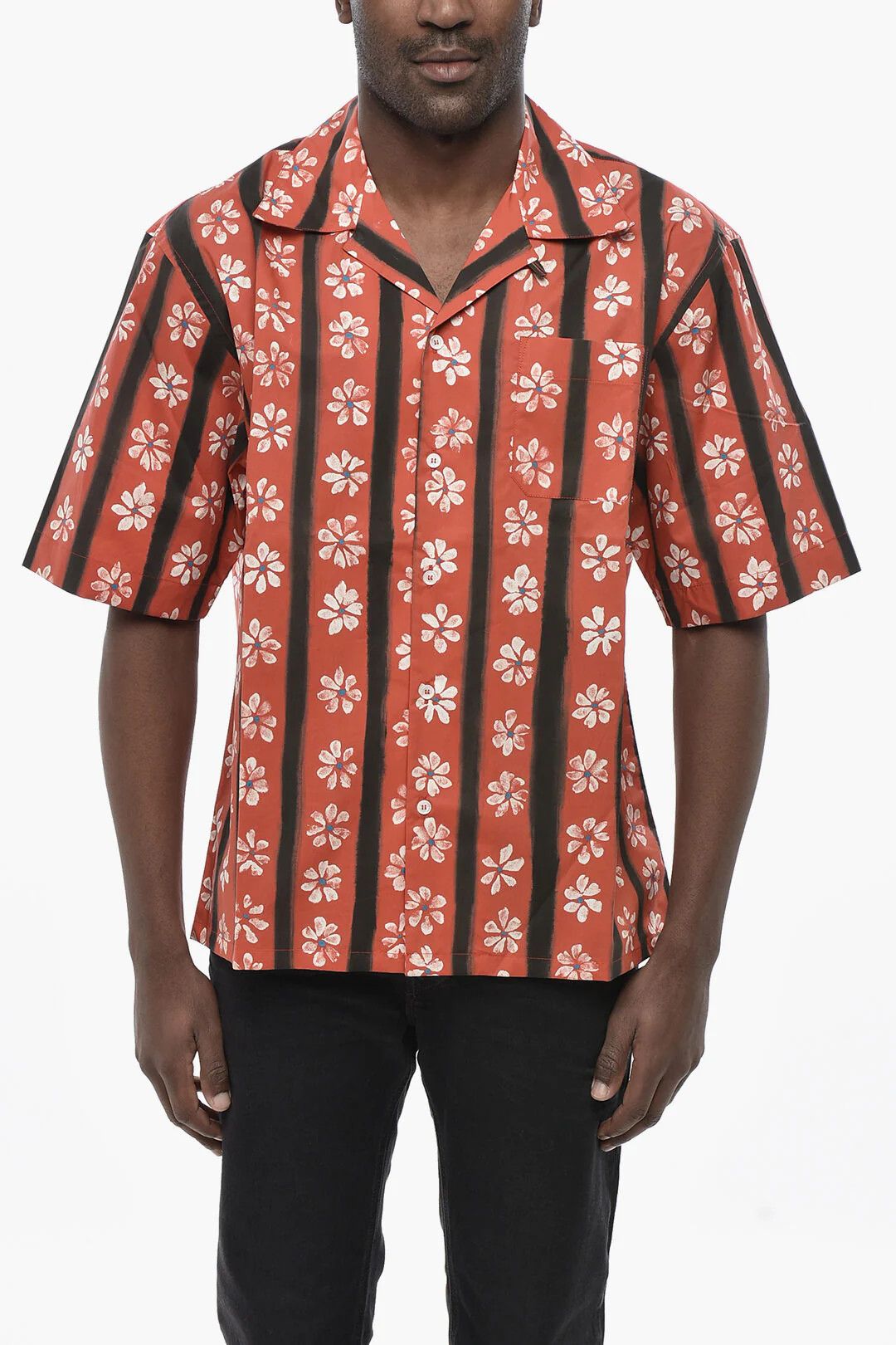 Marni og1mm0326 Cotton Bowling Shirt in Red Size US L / EU 52-54 / 3 - 1 Thumbnail