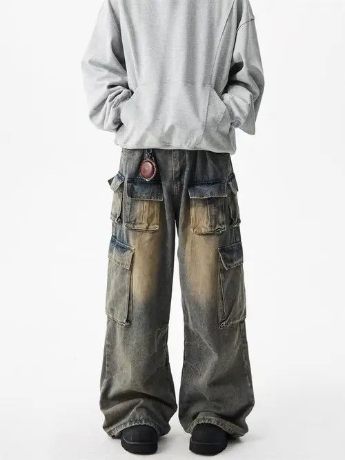 Japanese Brand MaruyamVintage High Street Hip Hop Multi-Pocket Jeans Size US 32 / EU 48 - 2 Thumbnail