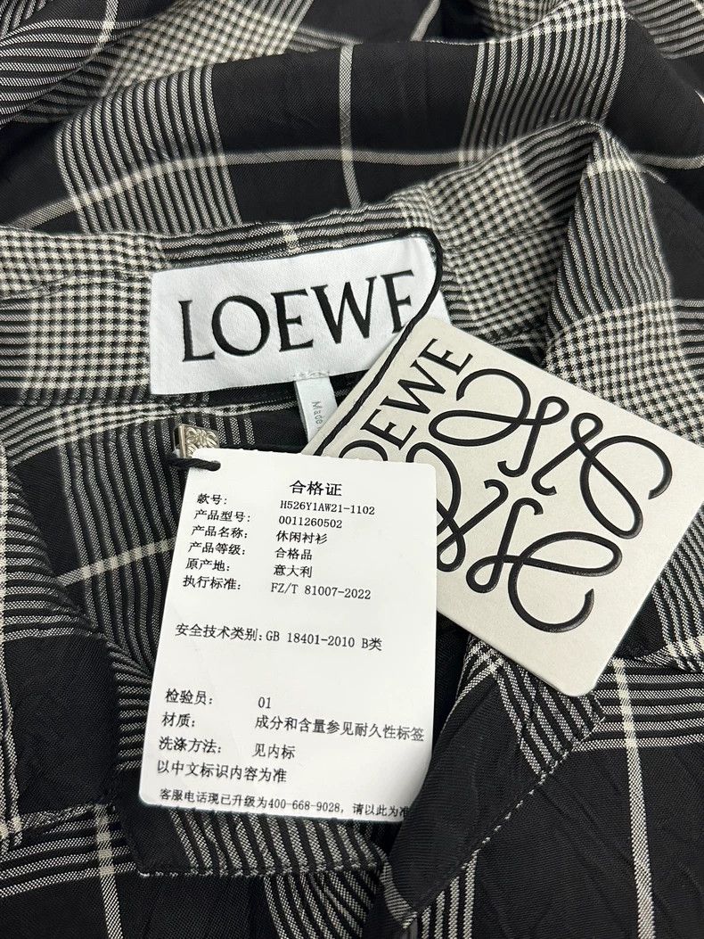 Loewe LOEWE White and black checkered shirt short-sleeved top Size S / US 4 / IT 40 - 4 Thumbnail