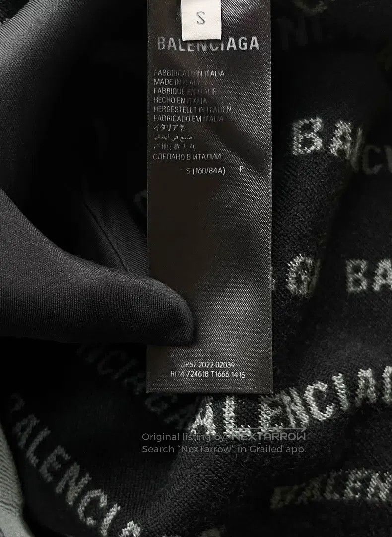 Balenciaga Balenciaga Grey Barrage Full Print Knit Sweater Size US S / EU 44-46 / 1 - 4 Thumbnail