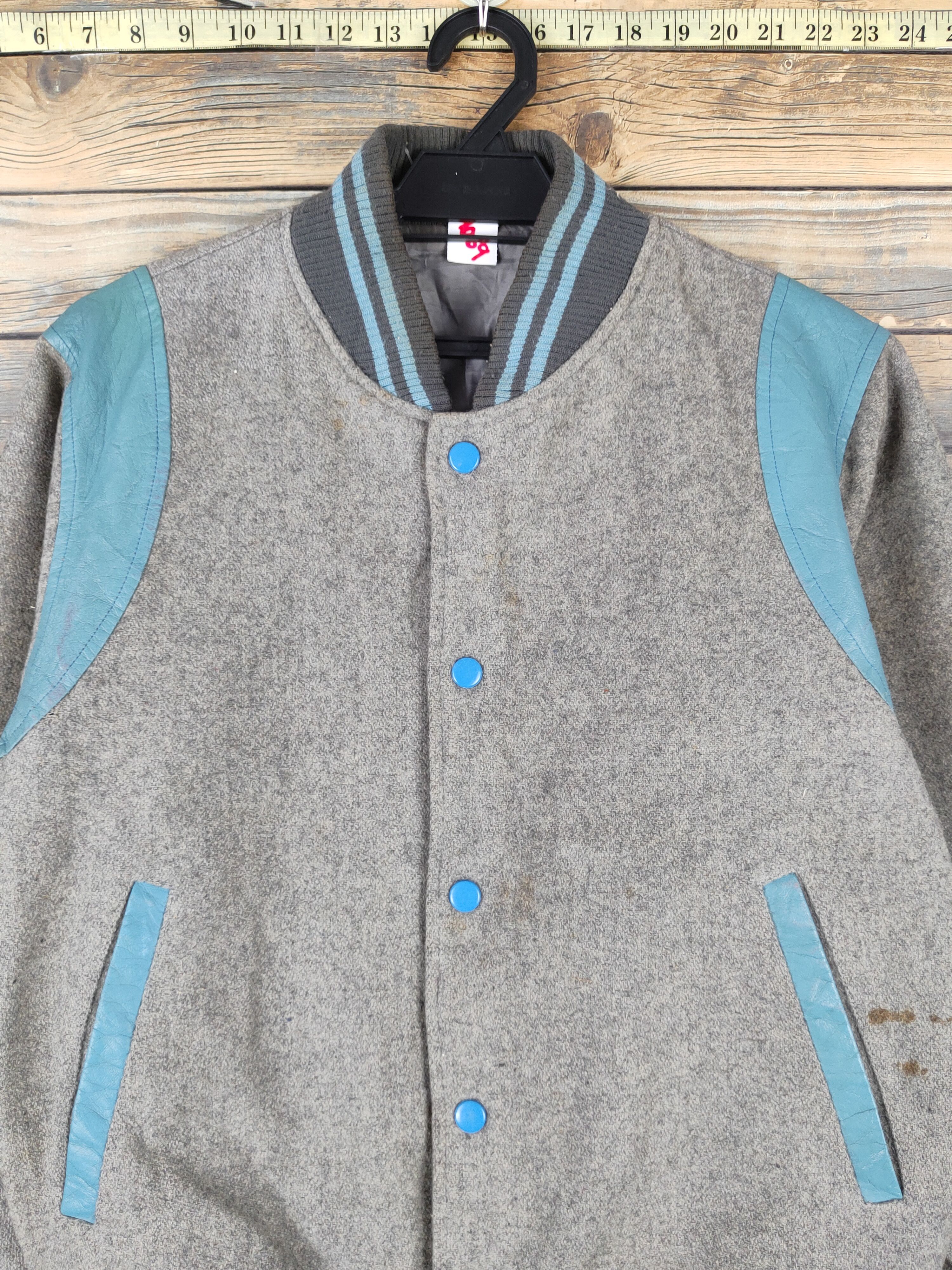 Japanese Brand Japan vintage Gray Varsity Jackets #W1069 Size US S / EU 44-46 / 1 - 2 Thumbnail