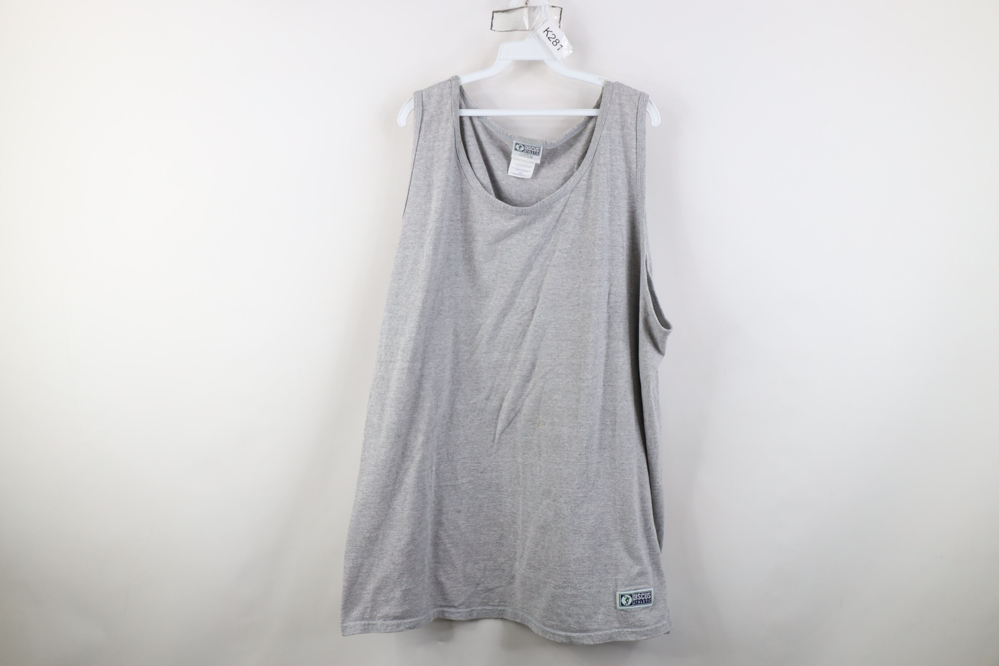 Vintage Vintage 90s Streetwear Cotton Tank Top T-Shirt Heather Gray Size US XXL / EU 58 / 5 - 1 Thumbnail