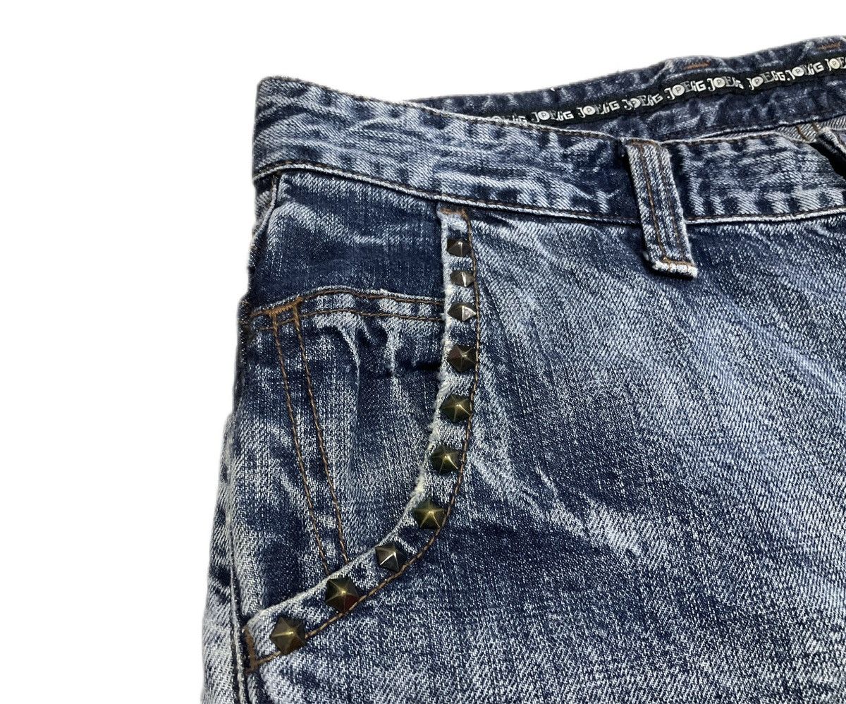 Japanese Brand 🔥Sick Y2K JPEGG Stud Denim Faded LGB Size US 33 - 4 Thumbnail