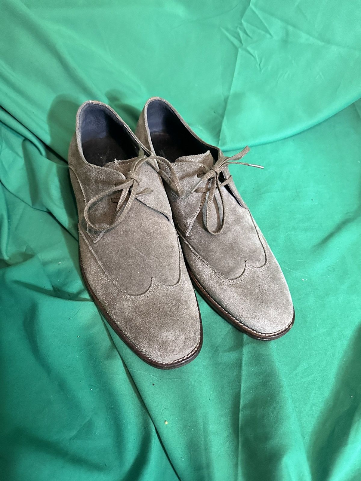 John Varvatos Suede leather derby shoes gray/brown 8 Size US 8 / EU 41 - 3 Thumbnail