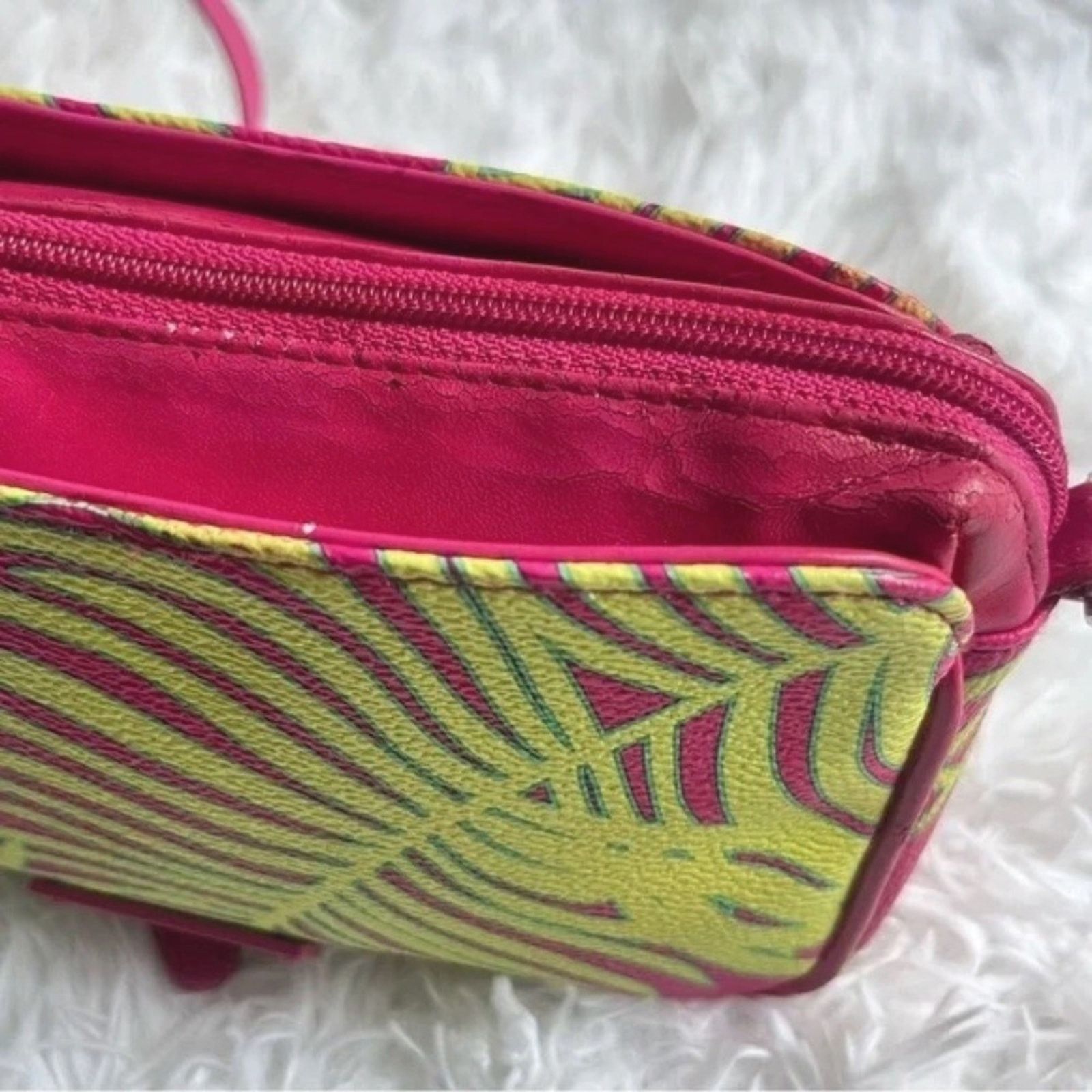 Vera Bradley Vera Bradley "Palm Fronds" Small Crossbody Bag - Bright Pink Size ONE SIZE - 5 Thumbnail