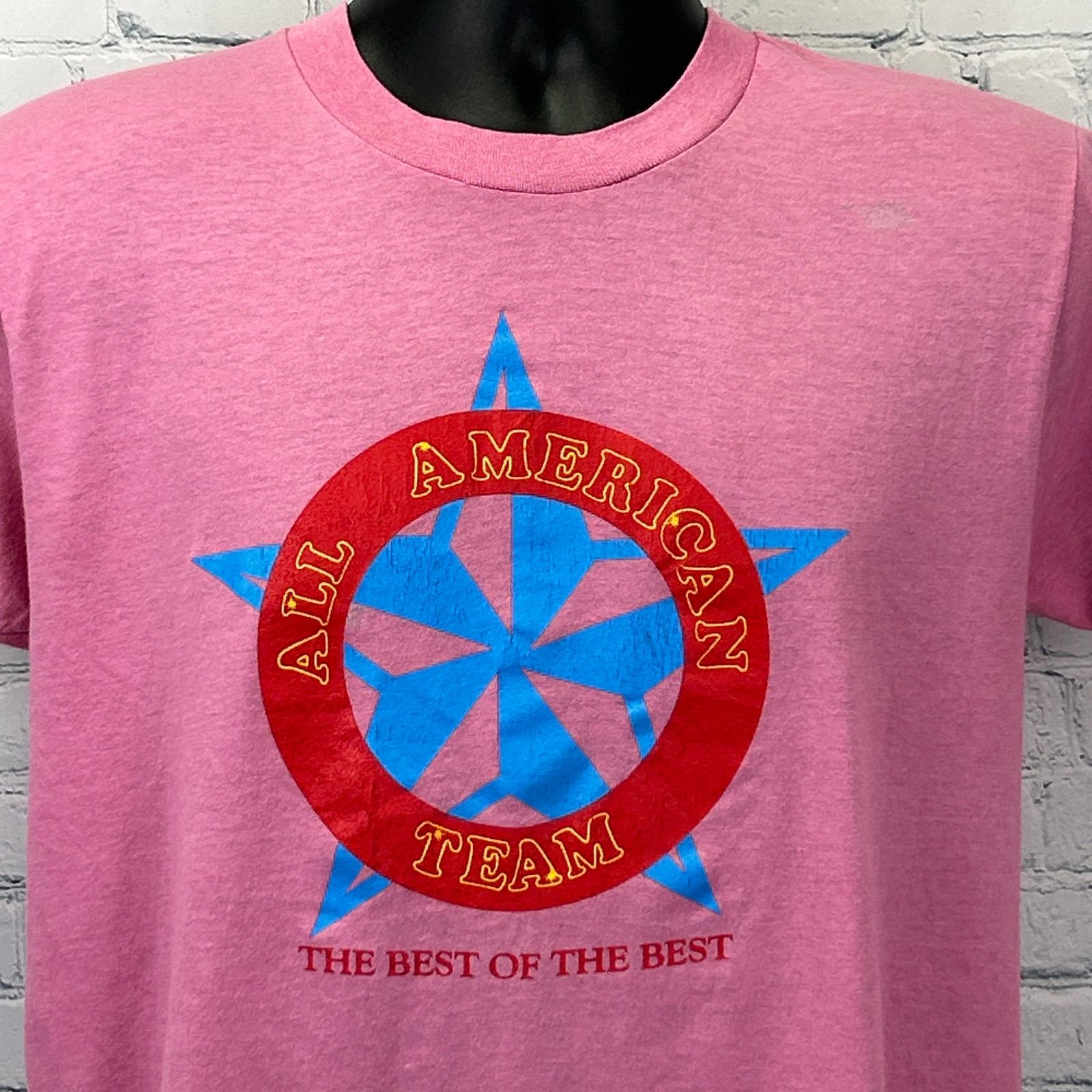 Vintage Vintage 80s McDonalds All American Team T Shirt Pink Medium Size US M / EU 48-50 / 2 - 7 Thumbnail