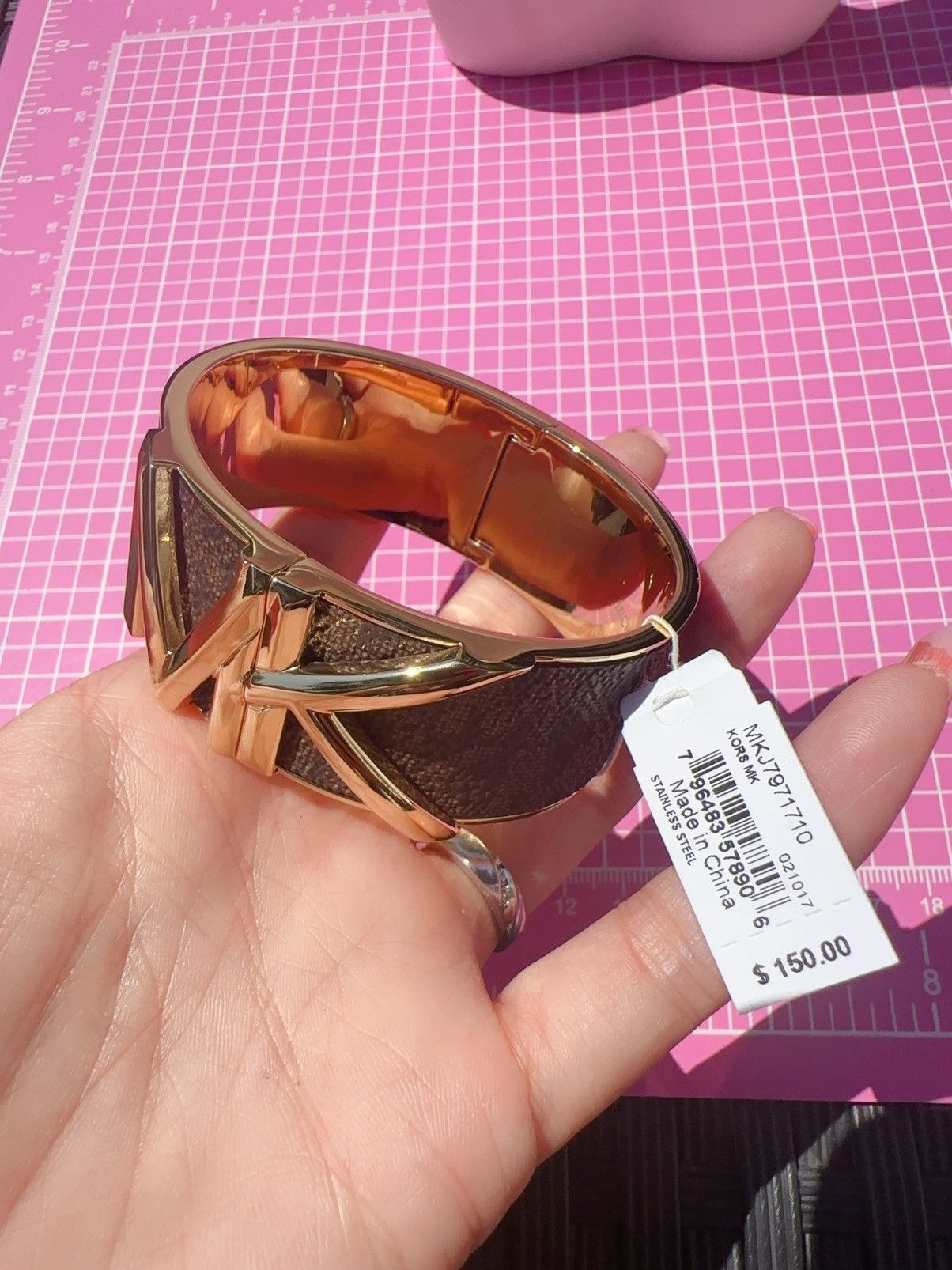 Michael Kors $150 MKJ7971710 Michael Kors Gold-Tone Matt Bangle Bracelet Size ONE SIZE - 2 Thumbnail